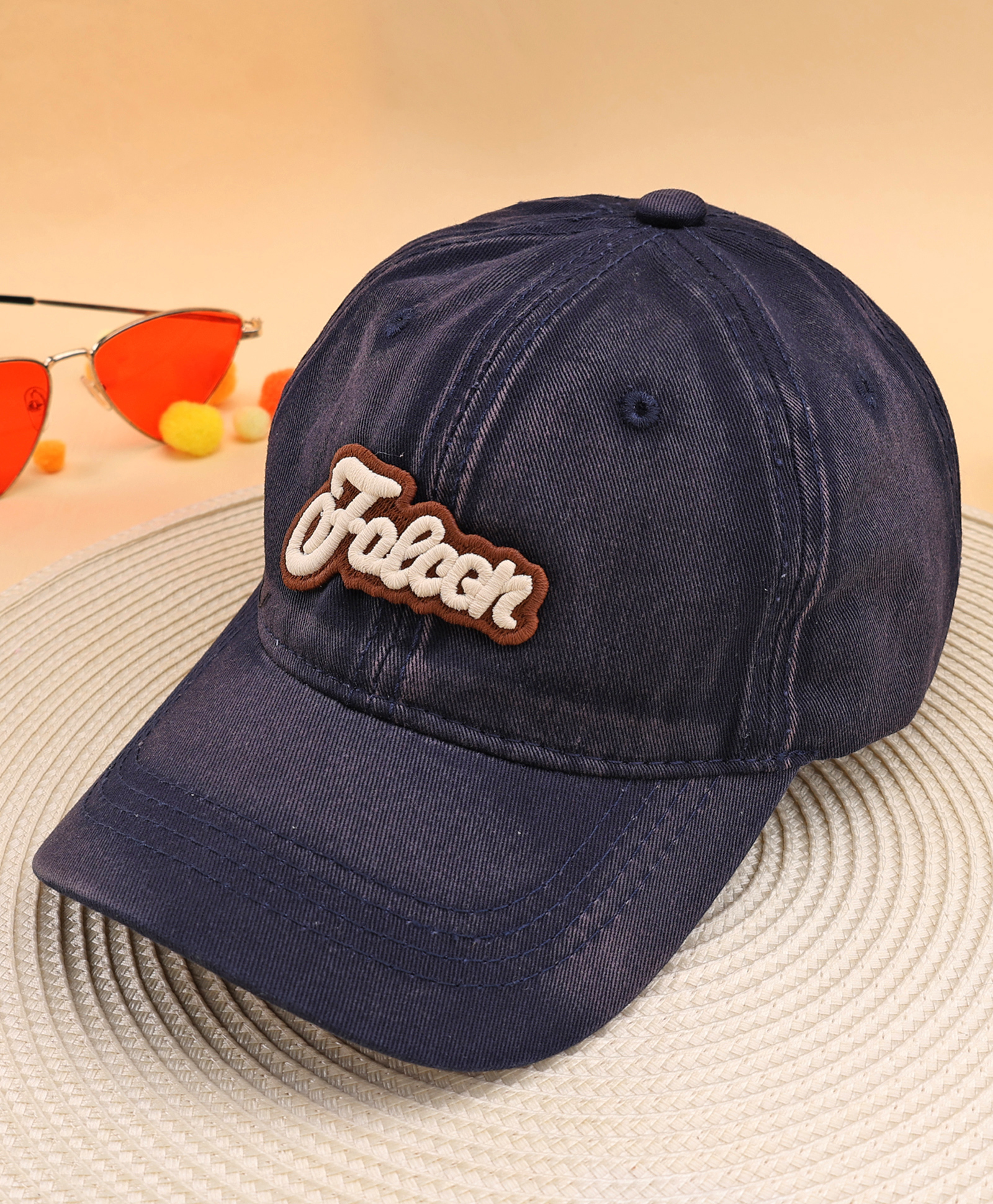 KIDLINGSS Cotton Falcon Text Patch Detailed Baseball Cap - Black - Circumference 53 - 55 Cm-picture-16