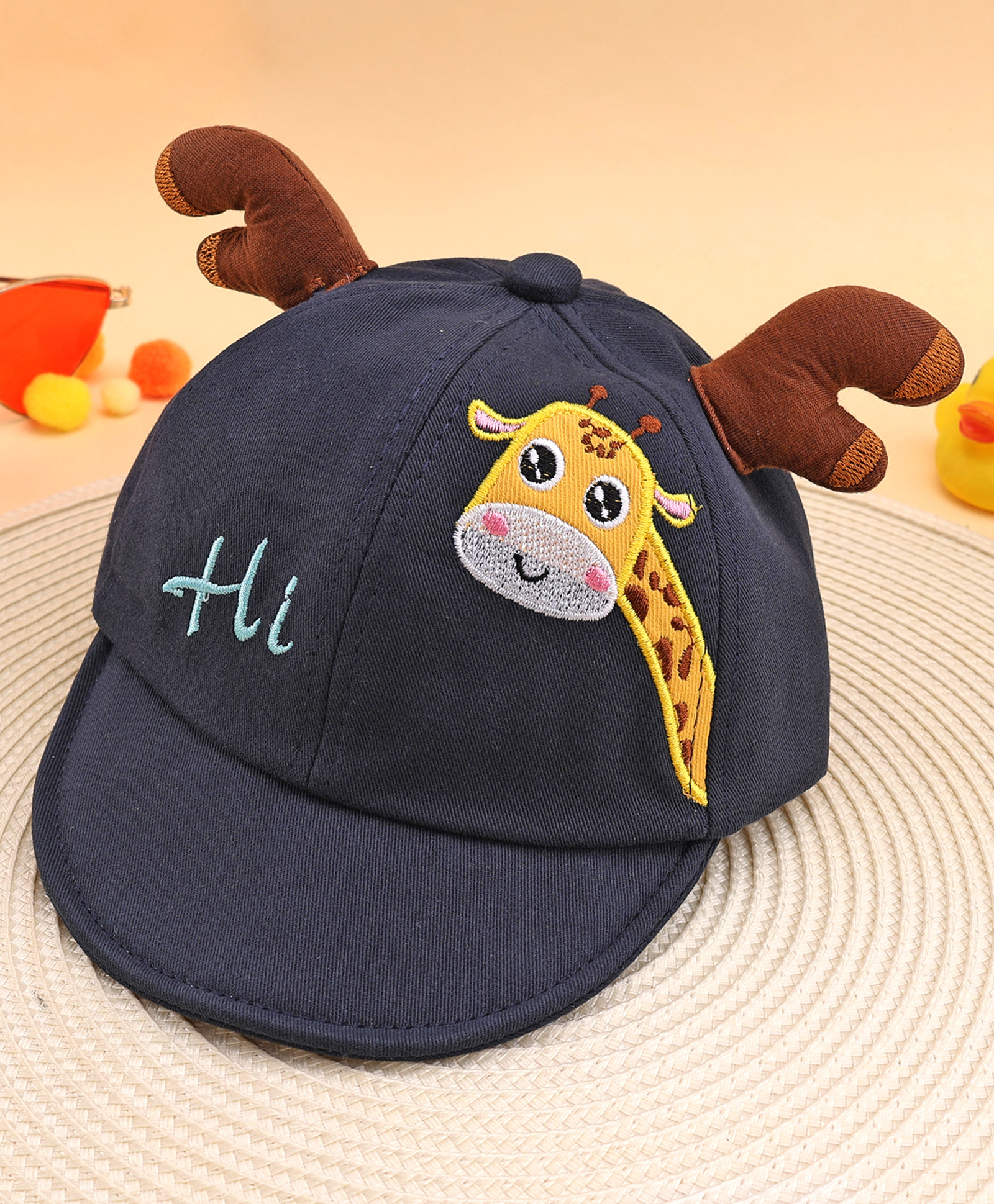 KIDLINGSS Cotton Giraffe Embroidered Baseball Cap - Navy Blue - Circumference 47 - 50 Cm-image-28