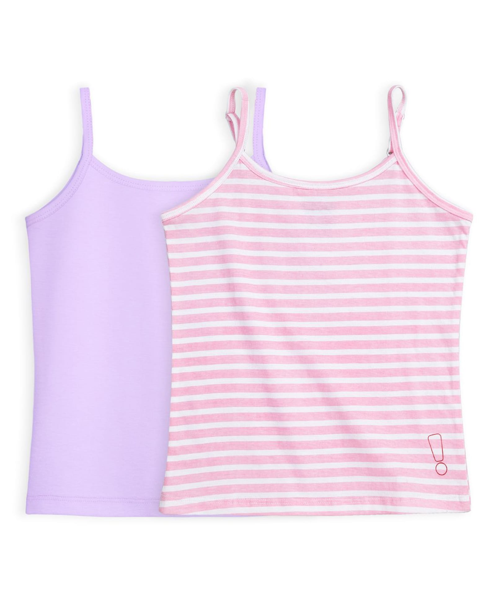 Plan B Cotton Knit Pack Of 2 Sleeveless Solid & Striped Camisoles - Lavender & Pink-picture-27