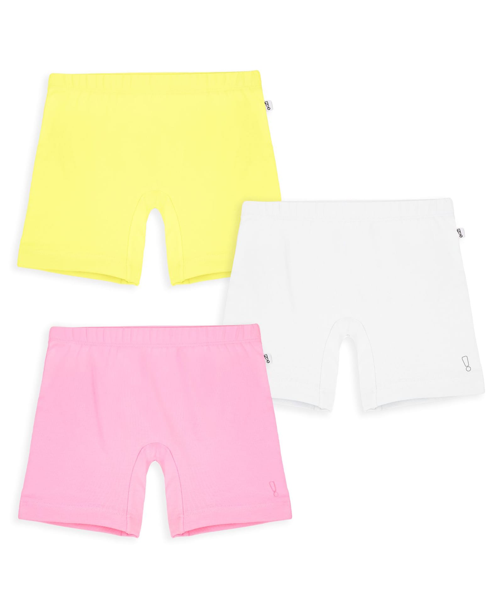 Plan B Cotton Knit Pack Of 3 Solid Boy Shorts - White Baby Pink & Lemon-image-42