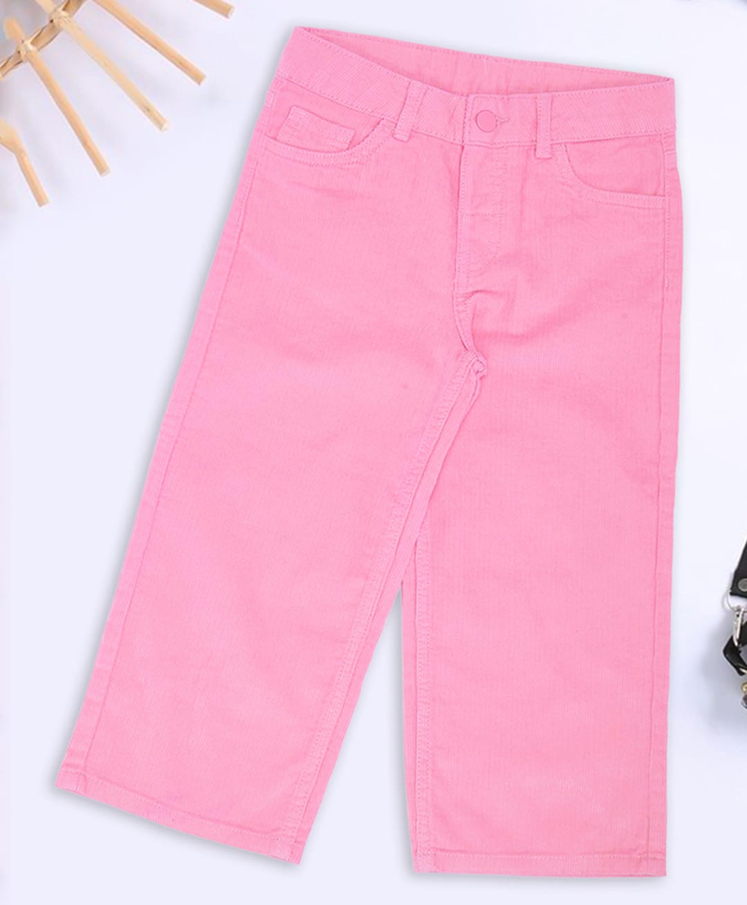 Pantaloons Junior Cotton Woven Corduroy Trouser - Pink-picture-16