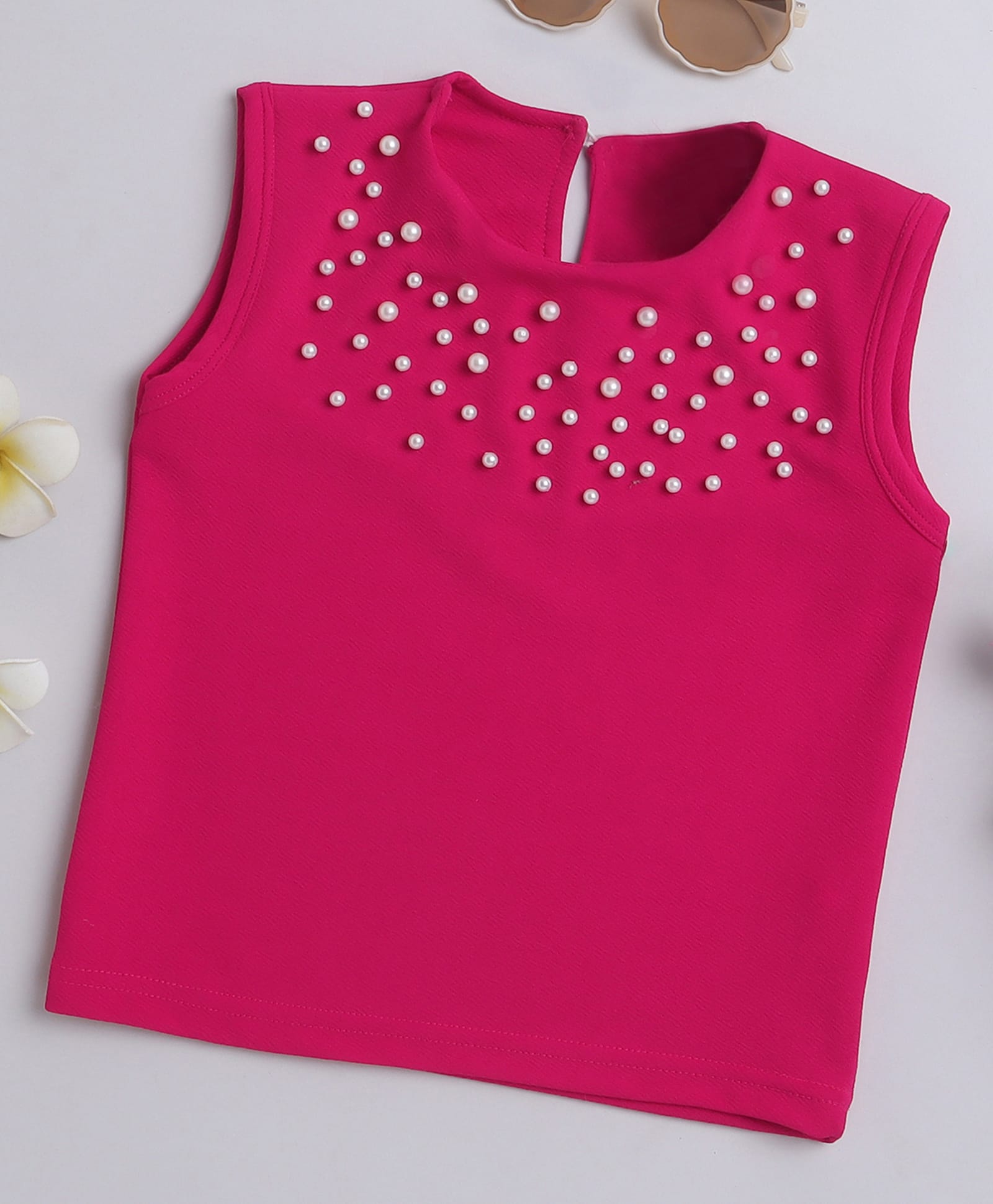 Bright Stars KIDSWEAR Knit Sleeveless Beads Embellished Top - Pink-picture-18