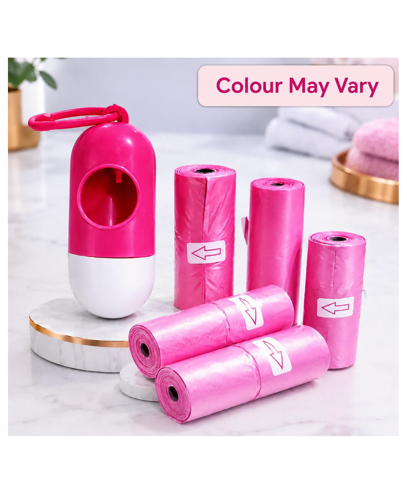 Joy Buzz Baby Disposable Diaper Bags With Dispenser Waste 5 Refill Rolls/75 Bags Convenient Quick Disposal Trash Leak And Odours Proof (Pink)-picture-28