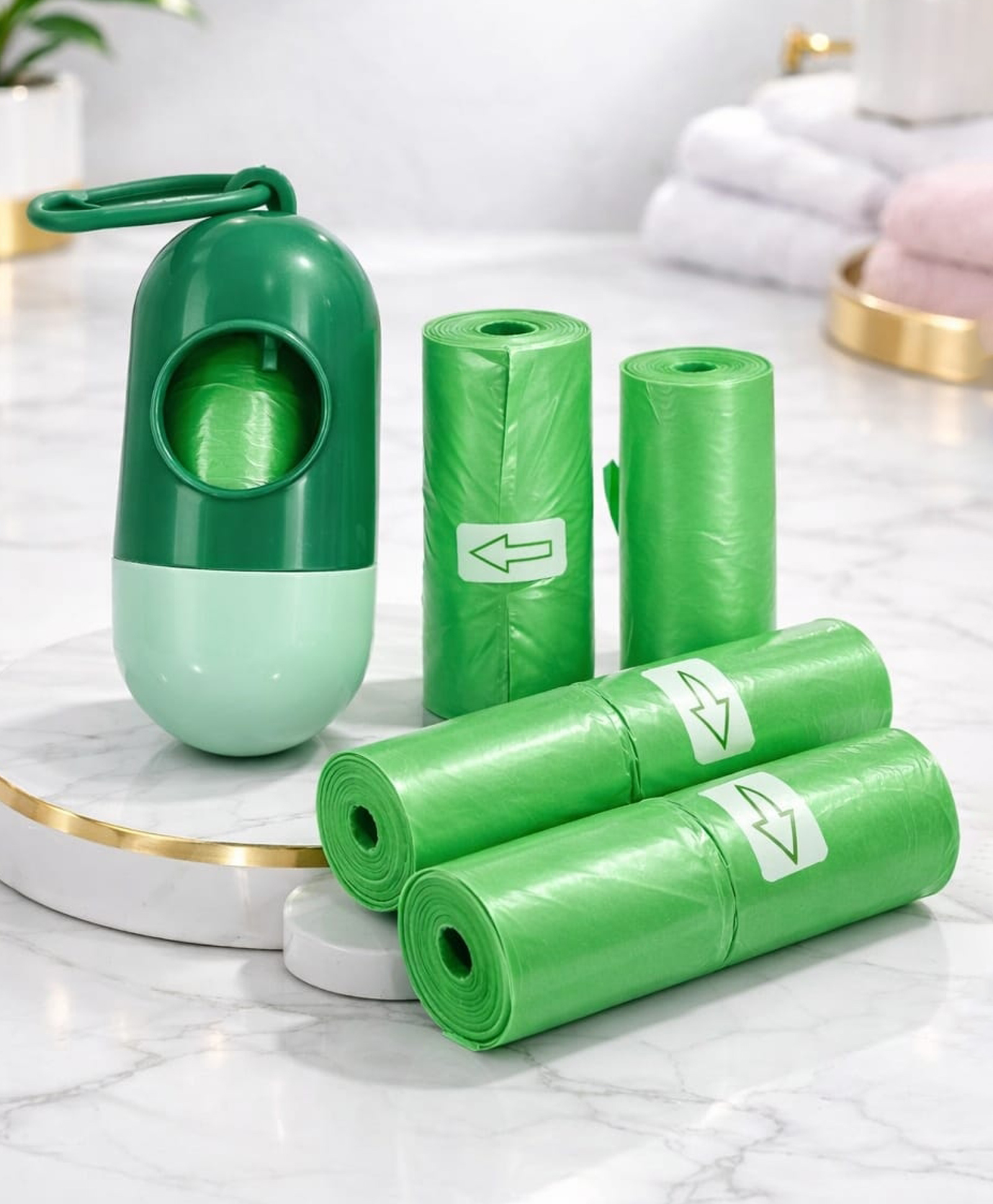 Joy Buzz Baby Disposable Diaper Bags With Dispenser Waste 5 Refill Rolls/75 Bags Convenient Quick Disposal Trash Leak And Odours Proof (Green)-image-40
