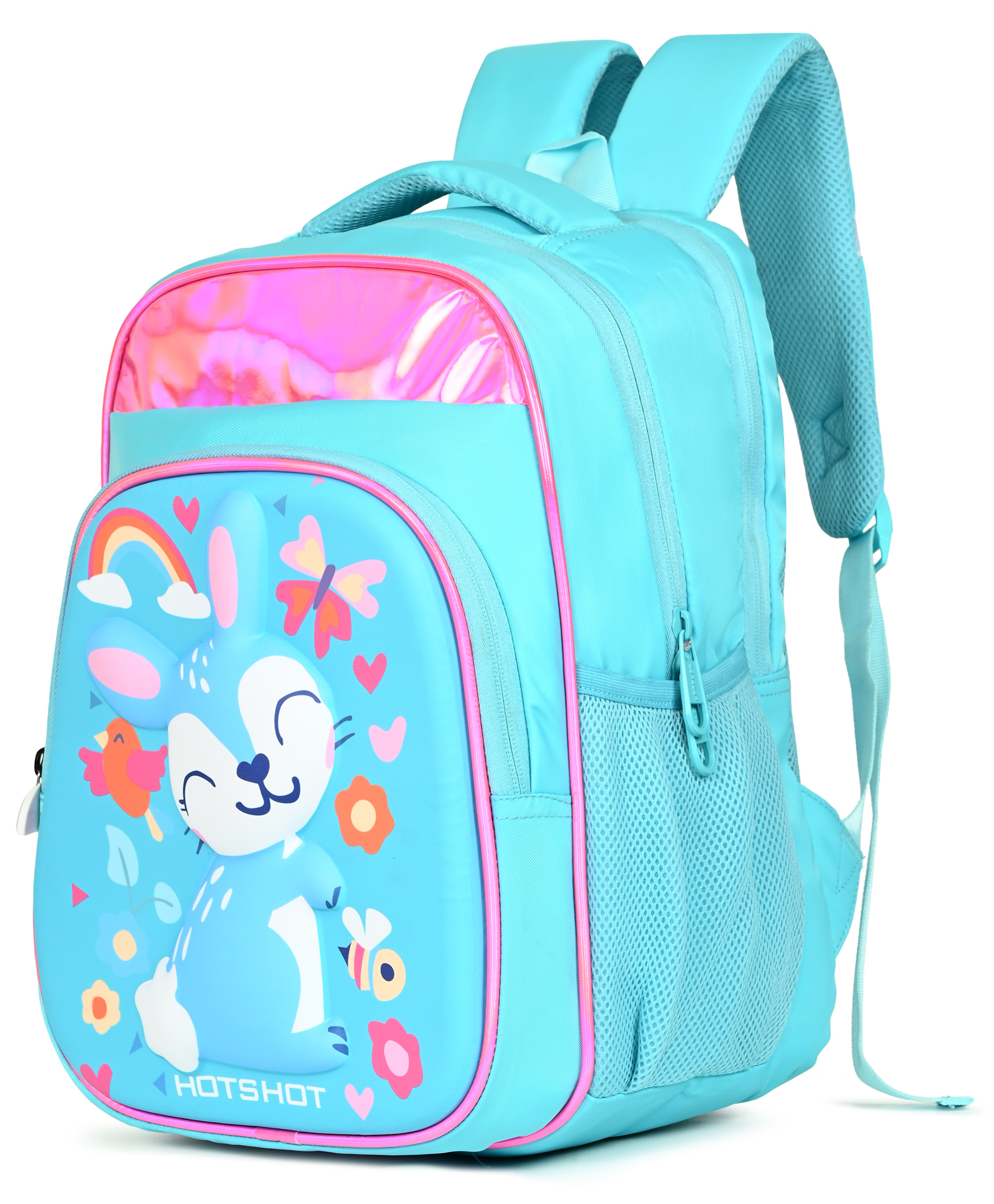 Hotshot Height 15 Inches School Bag 20 L Water Resistant Backpack with Rabbit. Design - Light Blue-image-44
