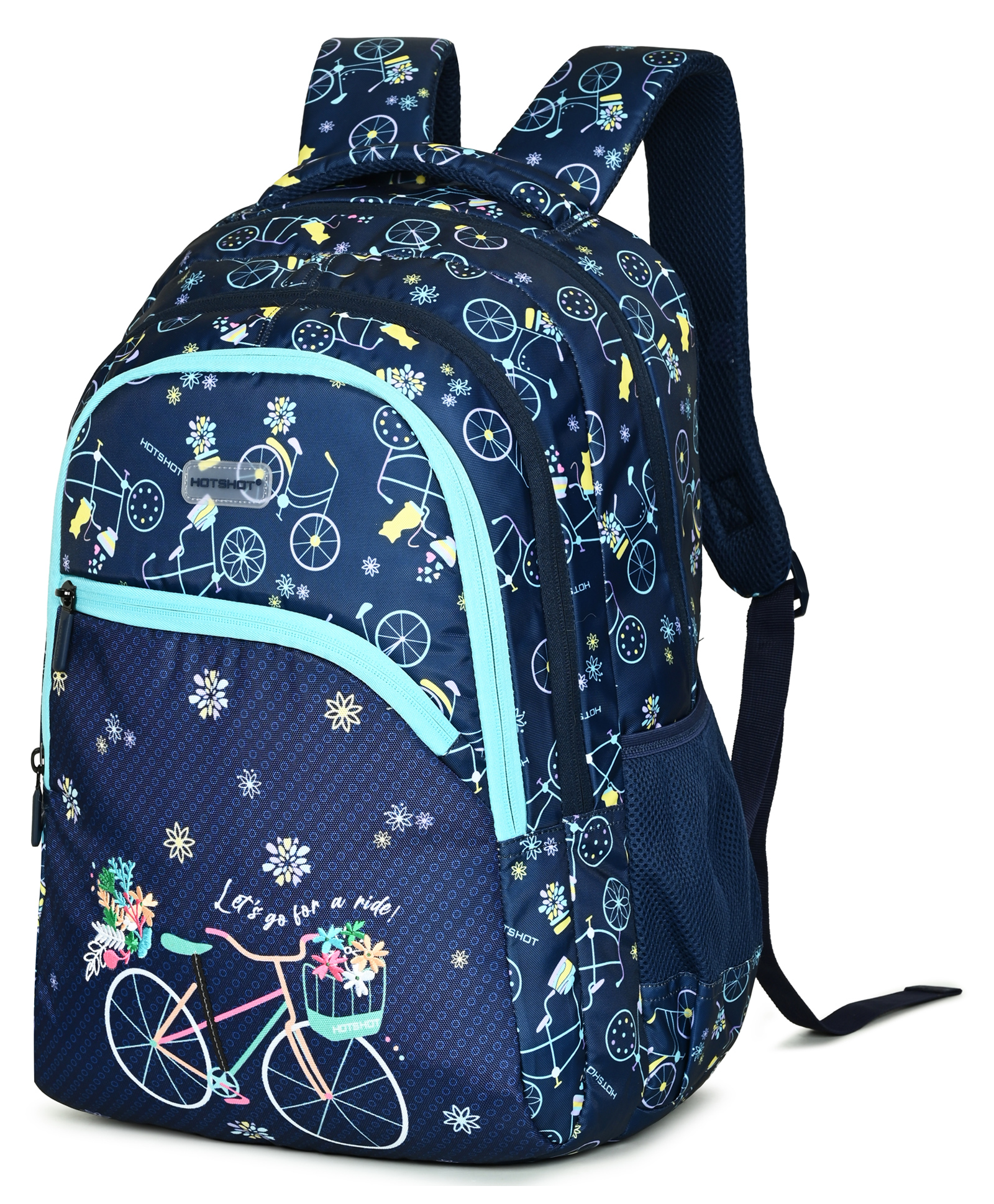 Hotshot Height 18 Inches School Bag 30 L Water Resistant Backpack with Cycle Print - Navy Blue-image-35