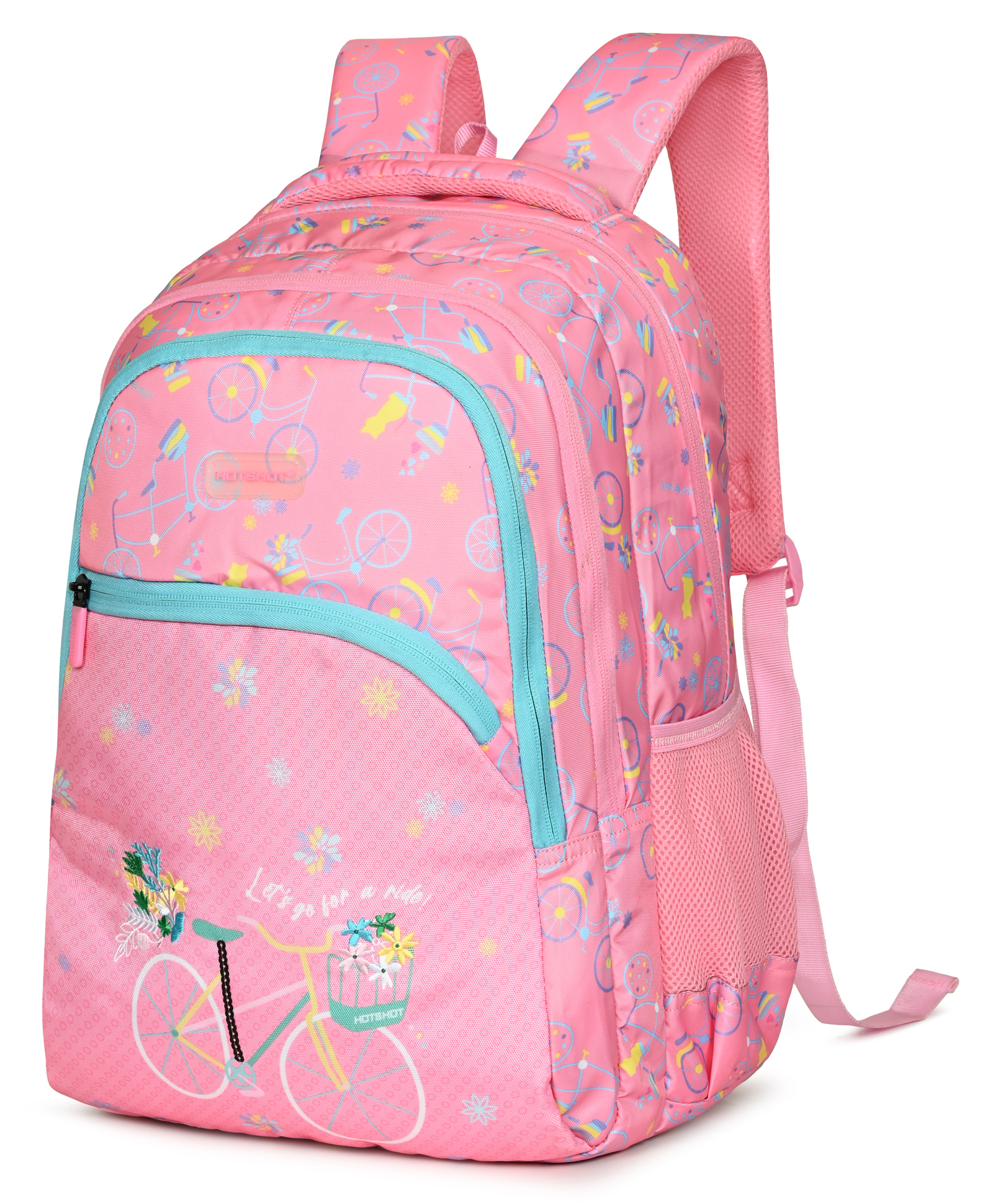 Hotshot Height 18 Inches School Bag 30 L Water Resistant Backpack with Cycle Print - Pink-image-16