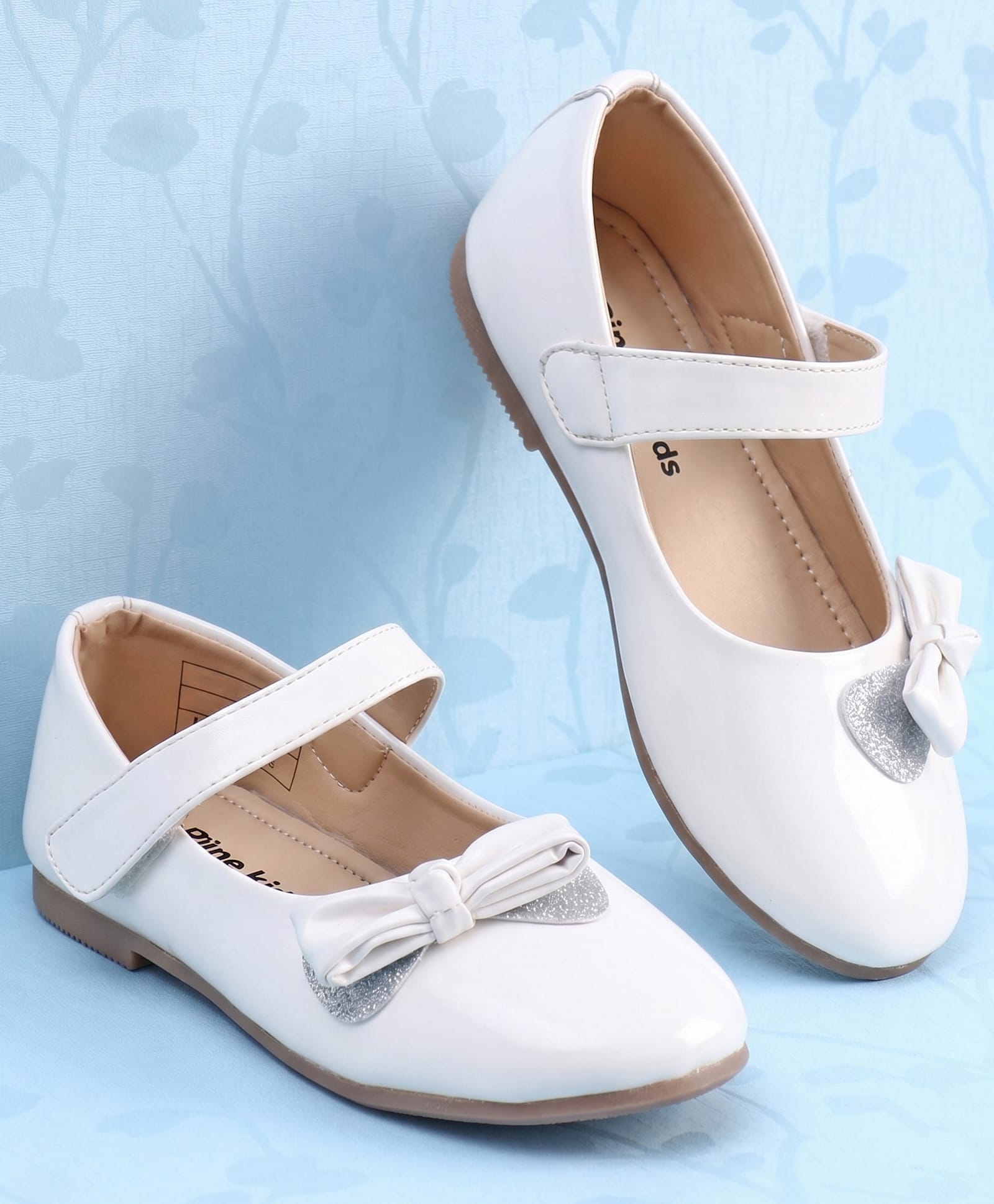 Pine Kids Velcro Closure Ballerina With Bow Applique - White-image-25