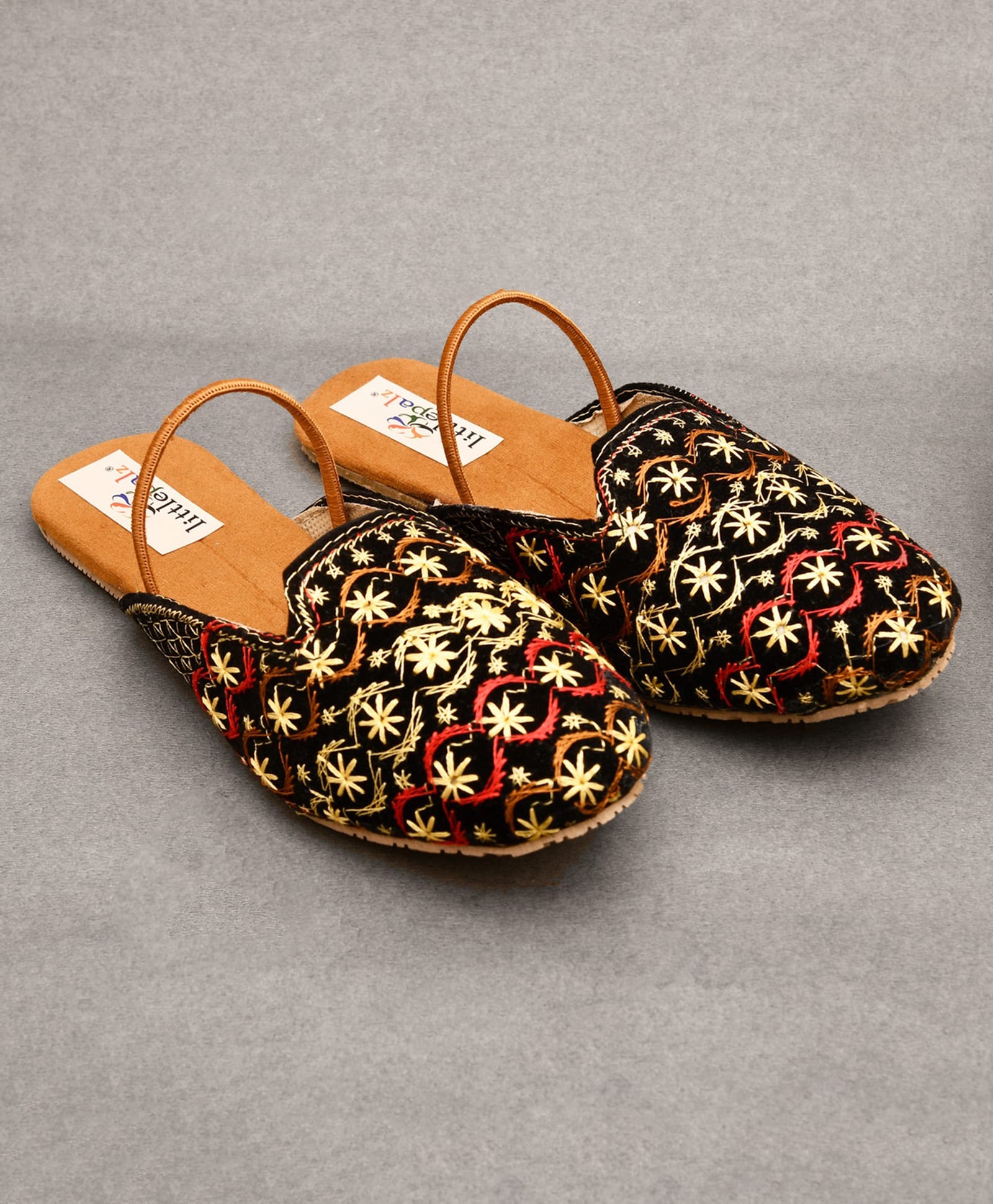 Little Palz Floral Embroidered Mojaris - Multi Colour-picture-12