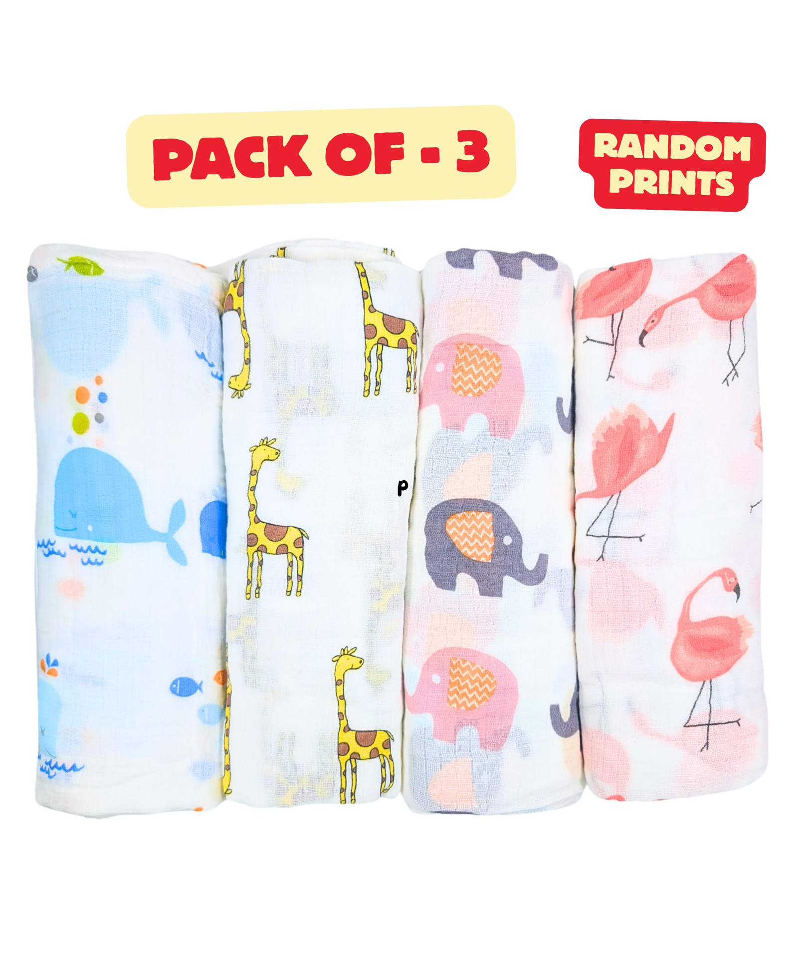 SUN & SHINE | 100% Premium Cotton Muslin Swaddle For New Born Baby | Baby Blanket | Pack Of 2, 4 And 6 | 100cm X 115cm | Random Prints | 0-3 Years |New Born Baby Essentials - Multicolor-image-10