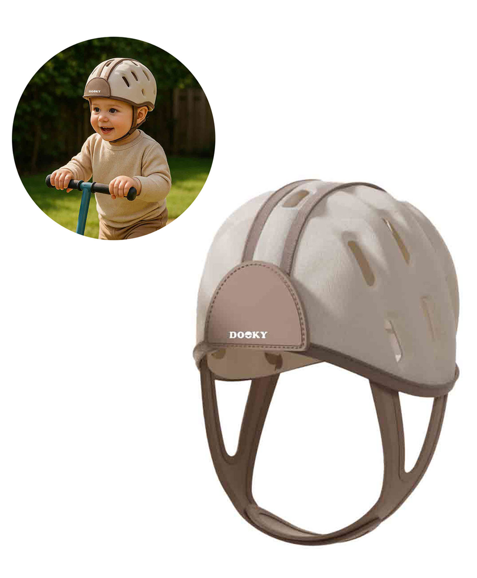 Dooky Baby Safety Helmet for Crawling & Walking - Soft Lightweight Head Protector with Ventilation Holes, Adjustable Velcro Infant Anti-Fall & Collision & Breathable Head Protection Safety Helmet-image-46