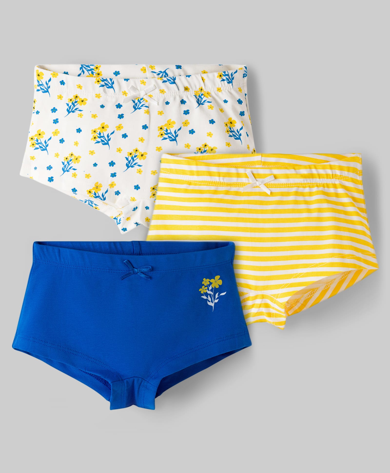 Pine Kids Cotton Elastane Knit Panties with Floral Print Pack of 3 (Color May Vary)-image-24