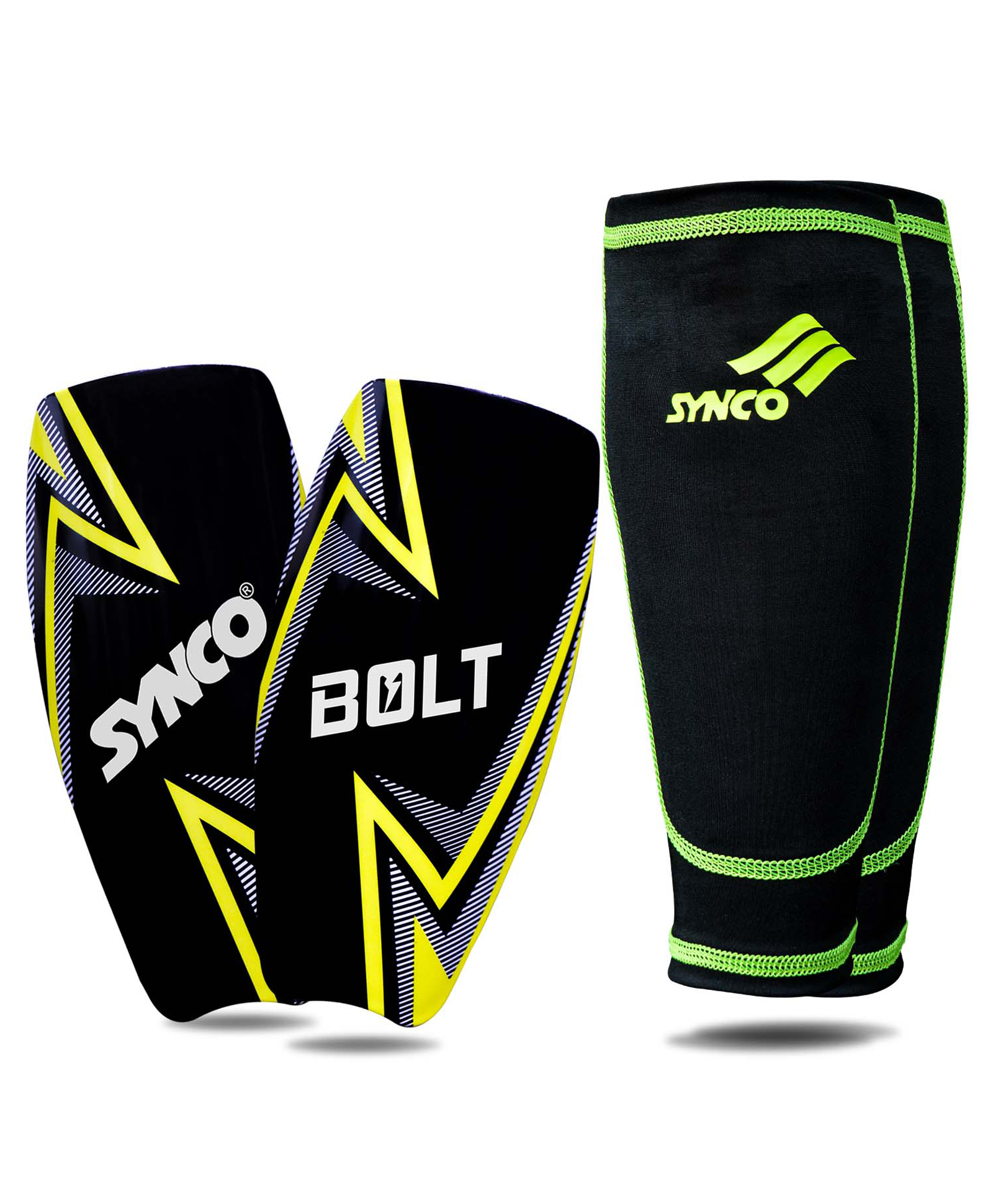 SYNCO Bolt Shin Guard with Sleeve, Slipin Shin Pads, Durable, Lightweight, Comfortable Lycra Fabric Compression, Size-Medium-picture-10