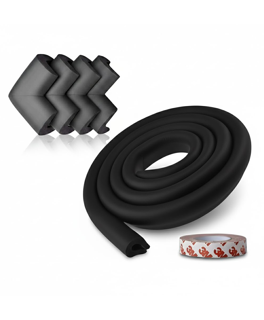 Safe-O-Kid Baby Safety Corner Guards and Edge Guards Combo Soft Cushion Furniture Protection Set for Tables & Sharp Edges, Black-picture-17