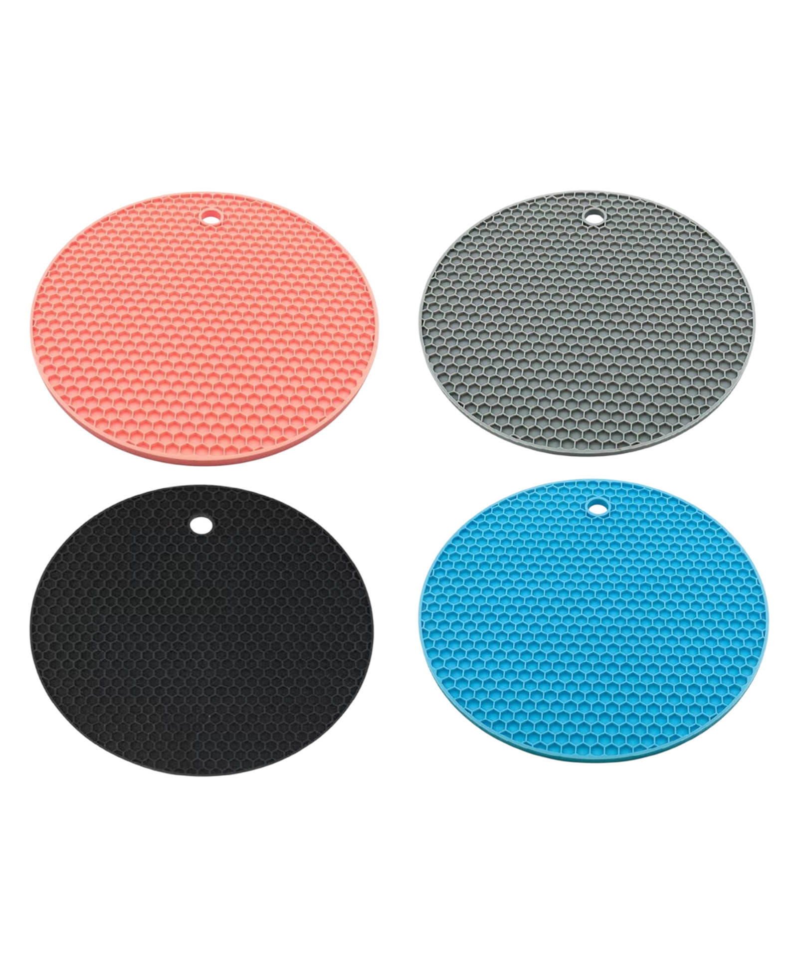 MOMISY Thick Silicone Heat-Resistant Trivet Mat, Non-Slip Kitchen Mat (Pack of 4)-image-2