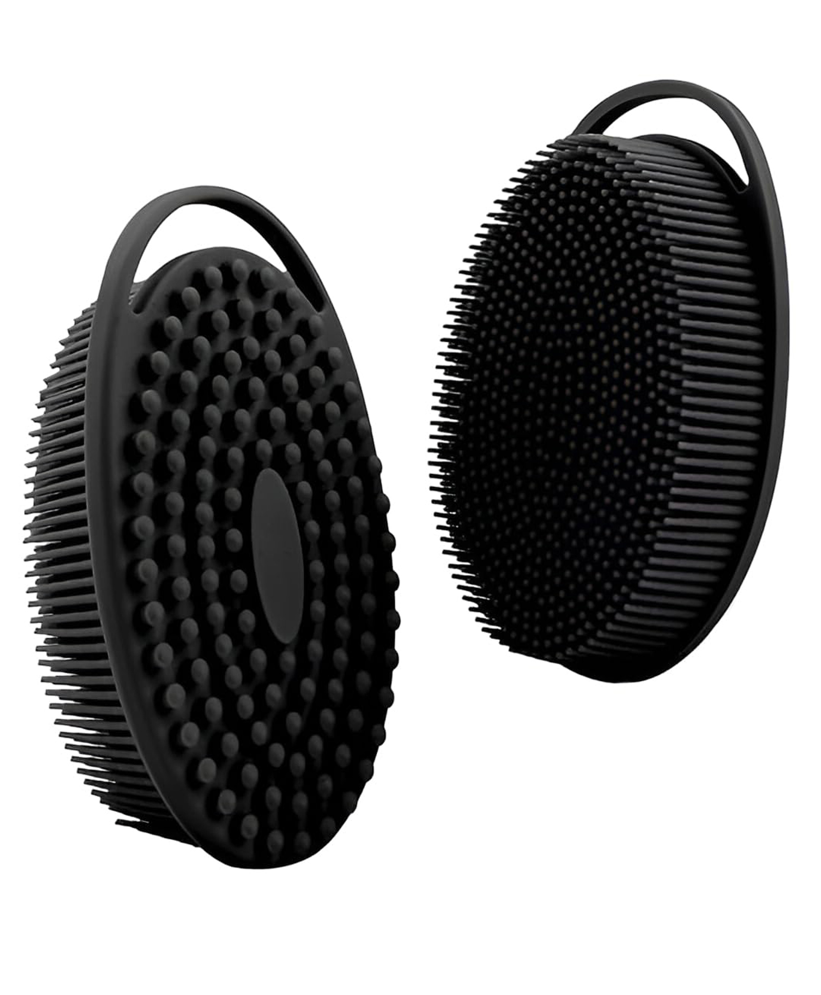 MOMISY 2-in-1 Silicone Body & Shampoo Brush, Exfoliating Bath Scrubber (Black)-picture-22