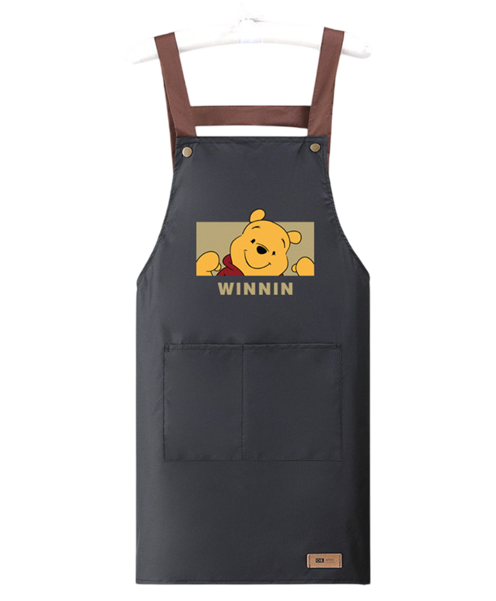 MOMISY Kitchen Apron with Front Pocket, Cute Cartoon Cooking Apron (Black)-image-39
