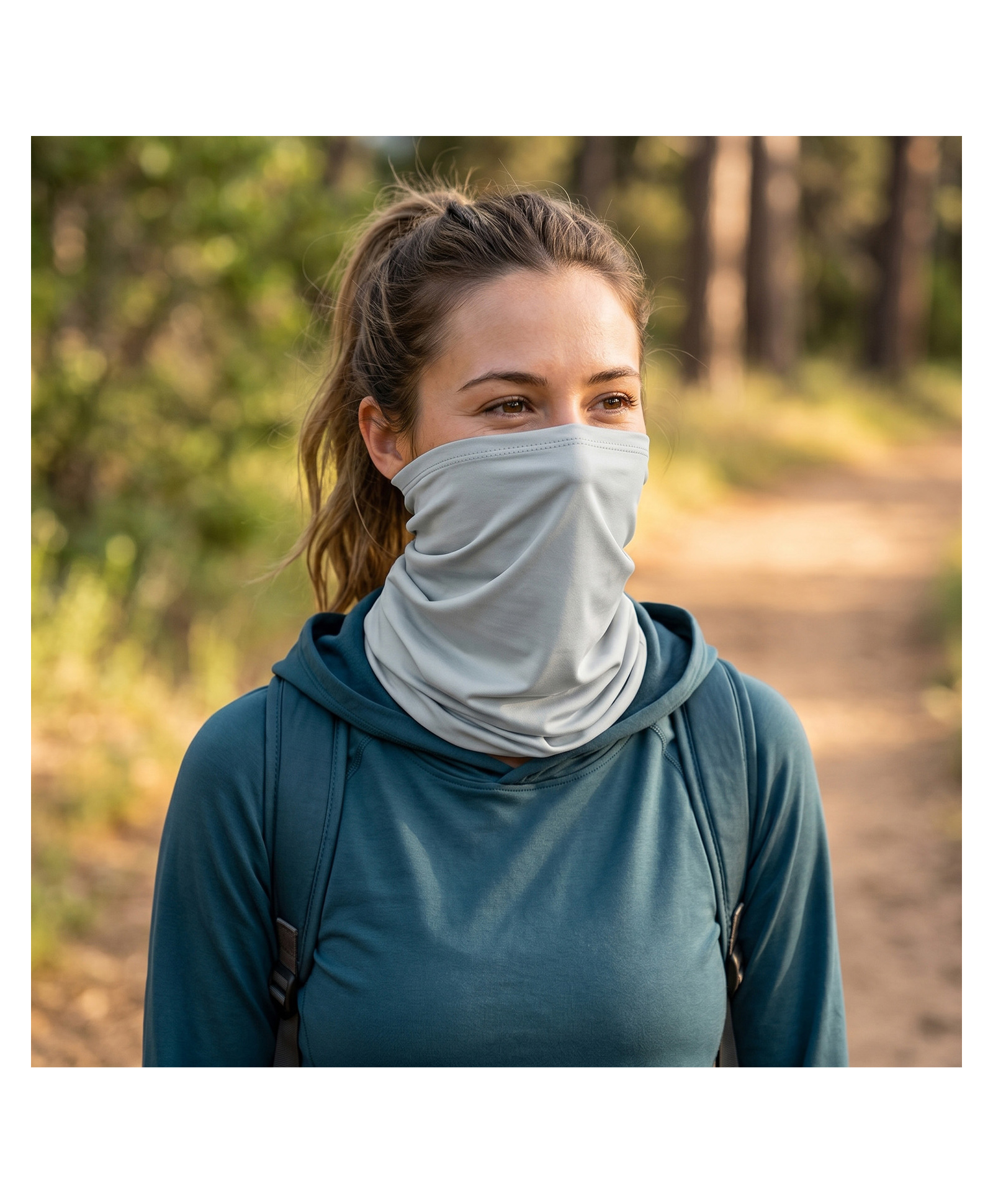 MOMISY Multipurpose Bandana Face Cover & Neck Gaiter (Light Grey)-image-10