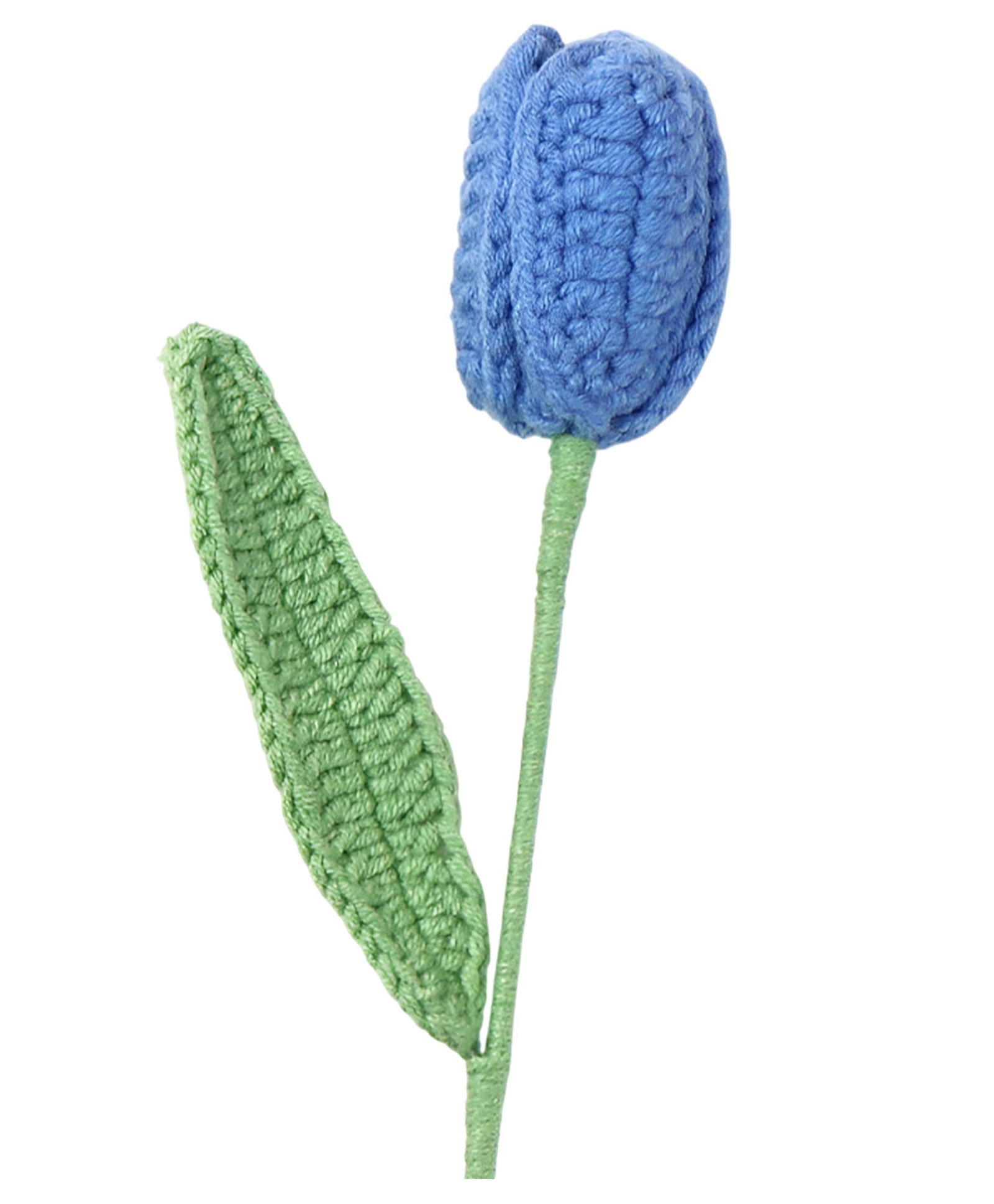 MOMISY Handmade Crochet Artificial Tulip Flower with Stem (Tulip Blue)-picture-20