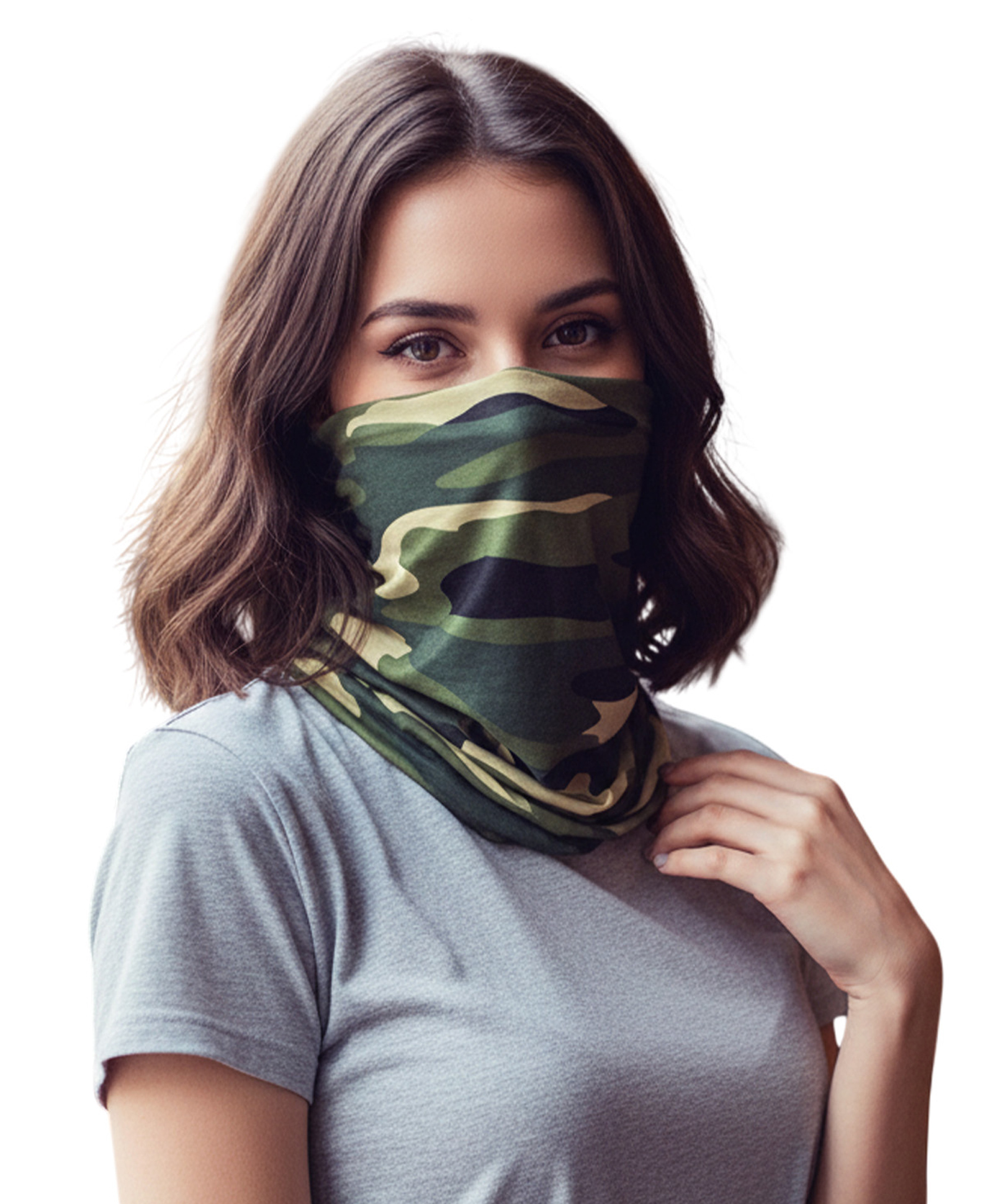 MOMISY Camouflage Headscarf Neck Gaiter & Face Cover (Green)-image-42
