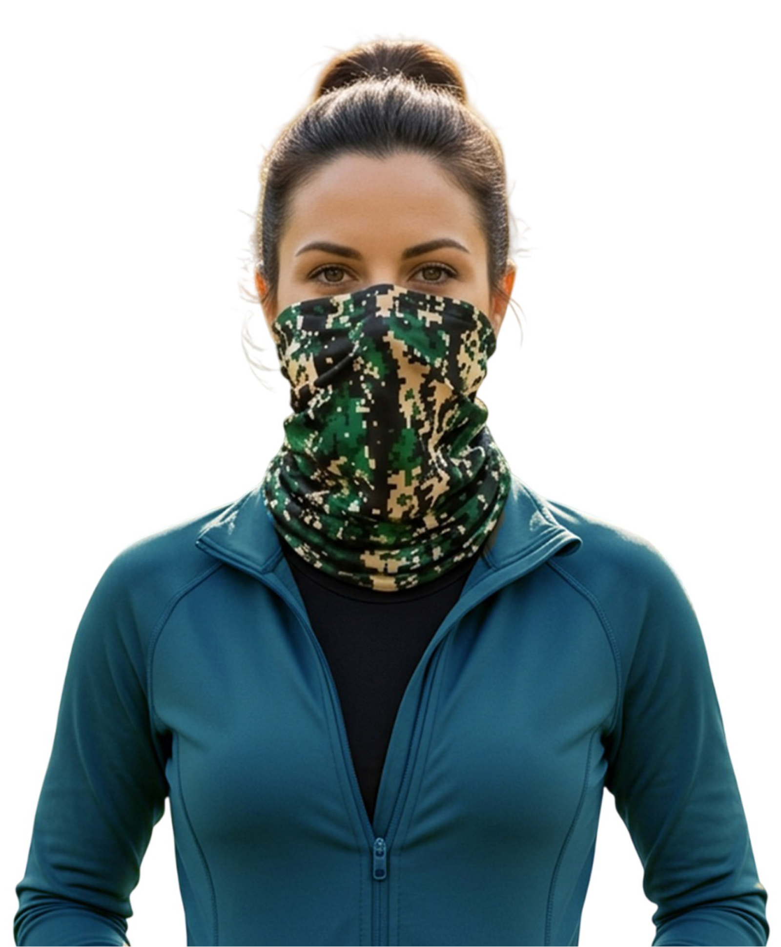 MOMISY Camouflage Headscarf Neck Gaiter & Face Cover (Dark Green)-image-24