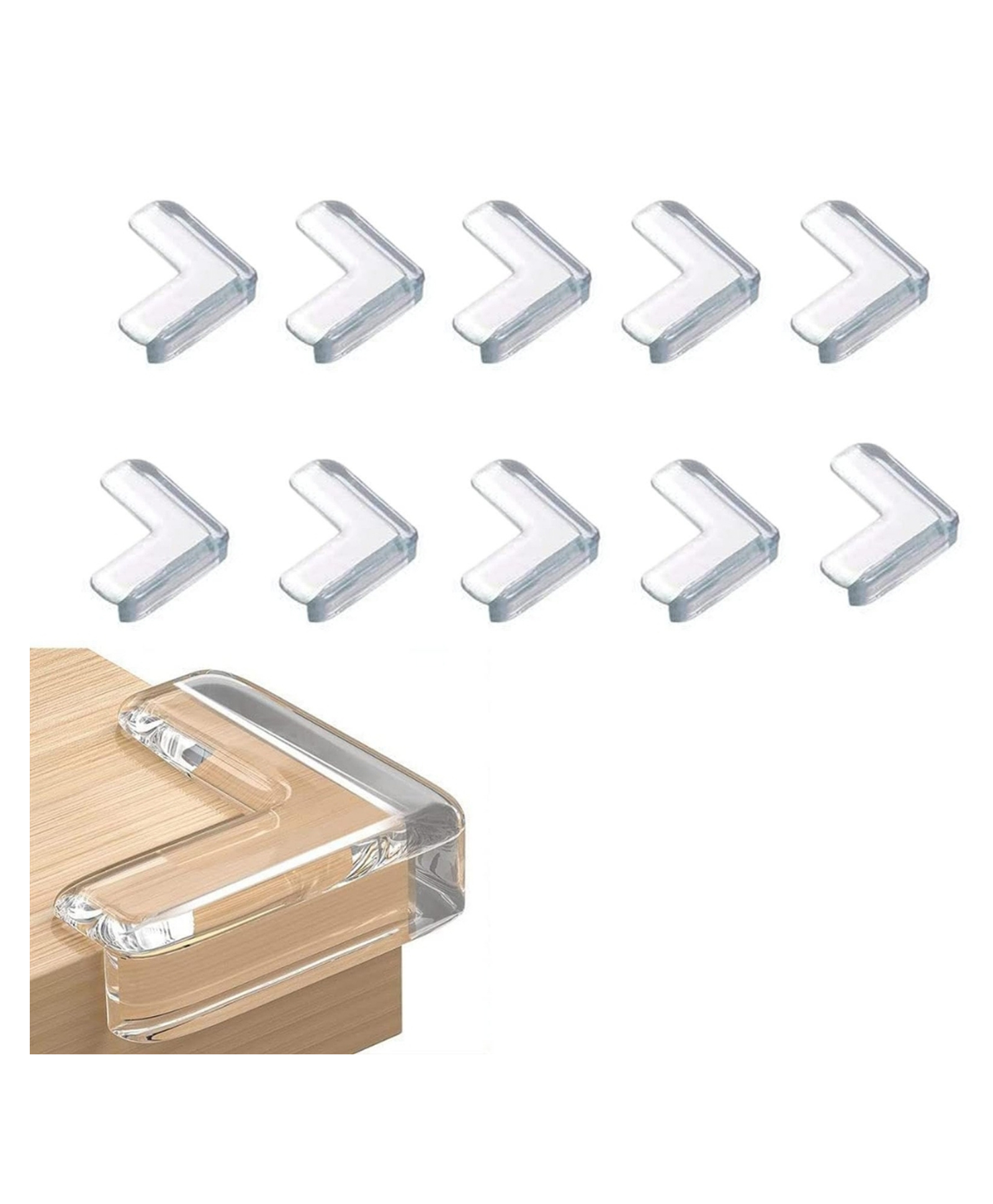 BabySafeHouse Furniture Corner Guard for Baby Proofing, Pre-Taped Corner Protectors -Transparent (Pack of 10-L Shape)-picture-23