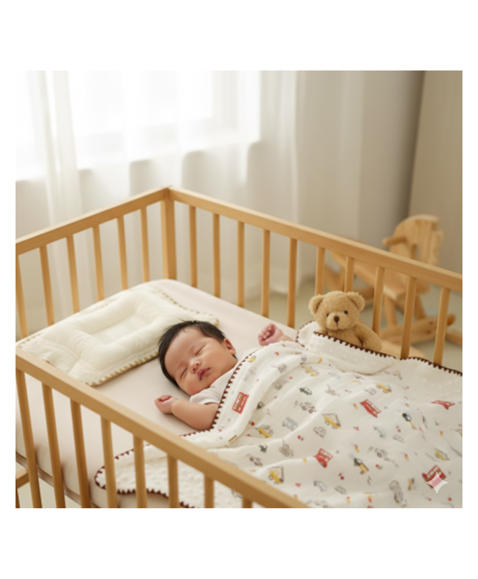 Baby tales Baby Muslin Cotton Blanket Ultra Soft Blanket | Vroom-Vroom Dream Design | Cozy Cotton Blanket for Newborn Infant | Size100 X 100 cm-image-1