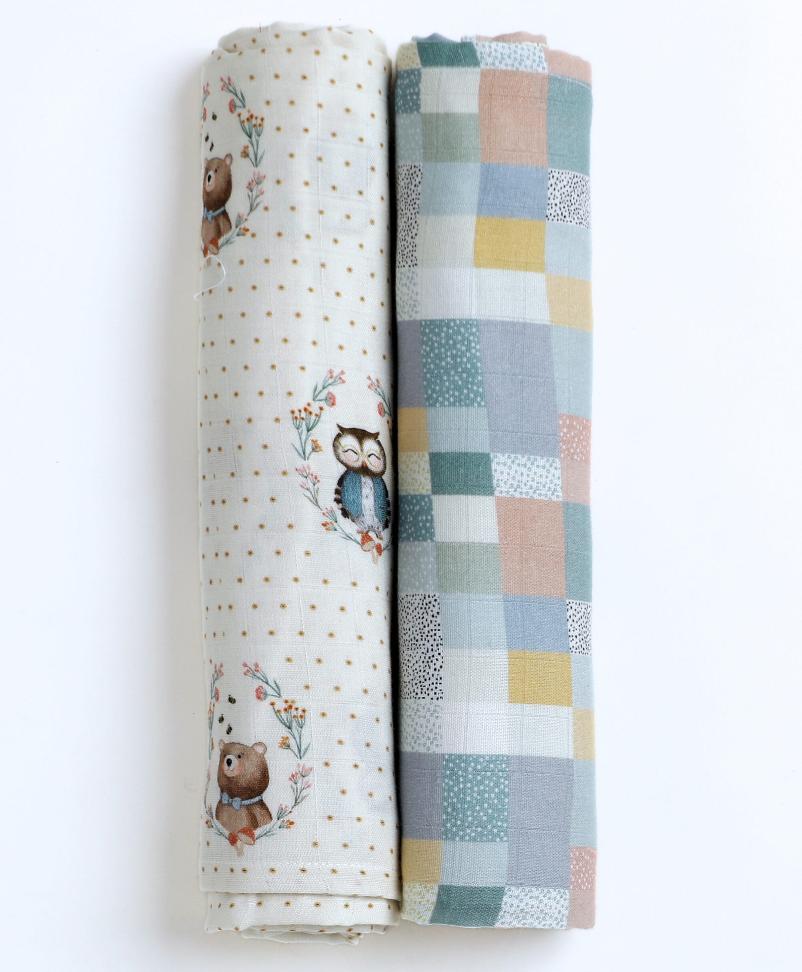 Cocoon Care Bamboo Muslin Cotton Multipurpose Swaddle Wraps Pack of 2 - Multicolor-picture-31