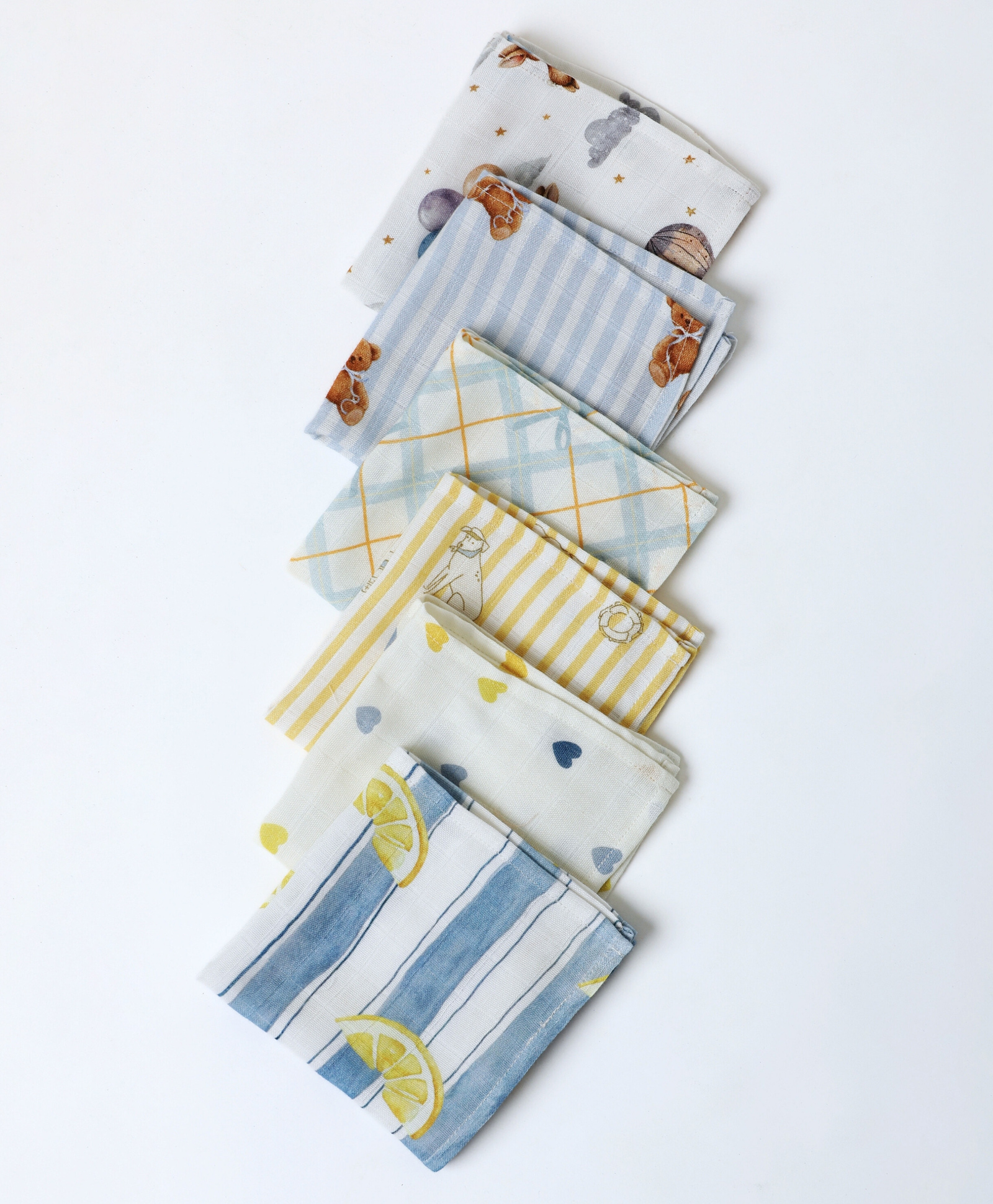 Cocoon Care Bamboo Cotton Knit Printed Baby Wash Cloth Pack of 6 - Multicolor-image-13