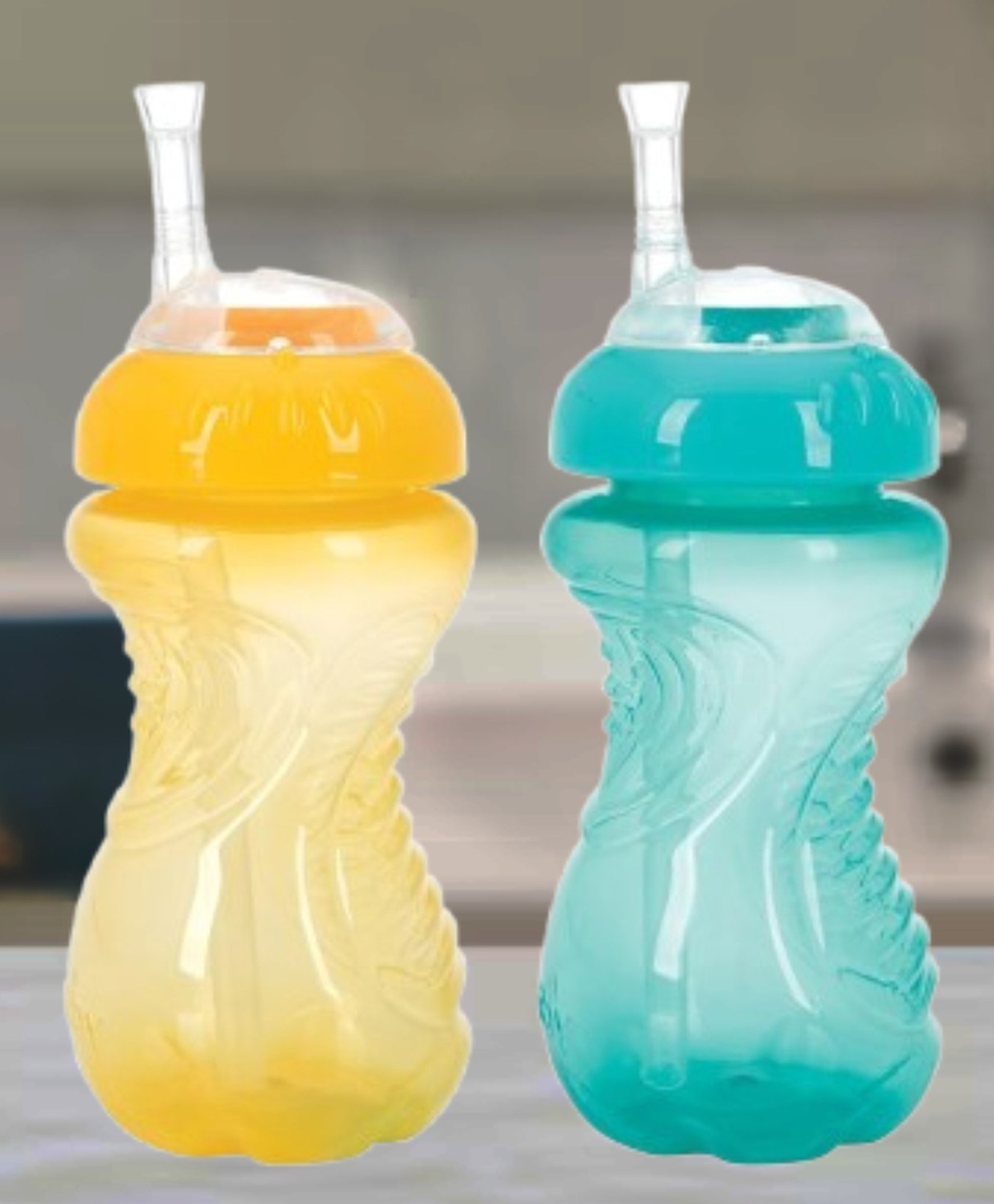 Nuby Easy Grip Soft Straw Cup | BPA Free | 12m+ | 300 ml | Pack Of 2 - (Color May Vary )-image-46
