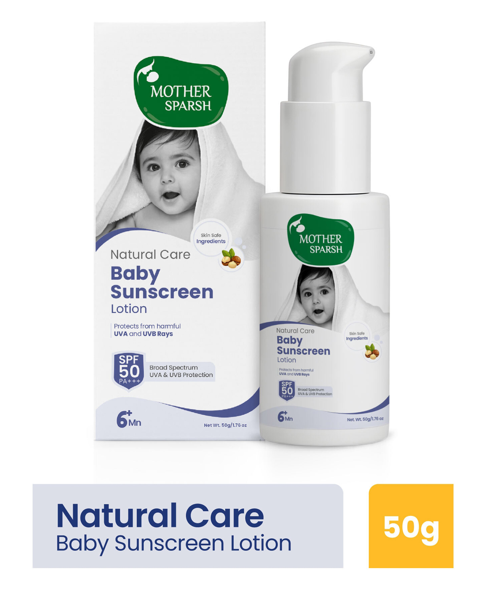 mother sparsh baby Mother Sparsh Natural Care Baby Sunscreen Lotion | SPF-50 PA++ | Broad Spectrum Protects from UVA &UVB Rays - 50 g-picture-25