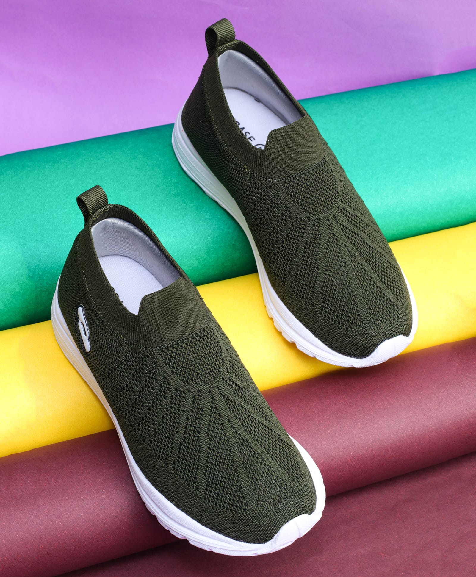 TRASE Mesh Detailed Slip On Shoes - Olive Green-picture-14