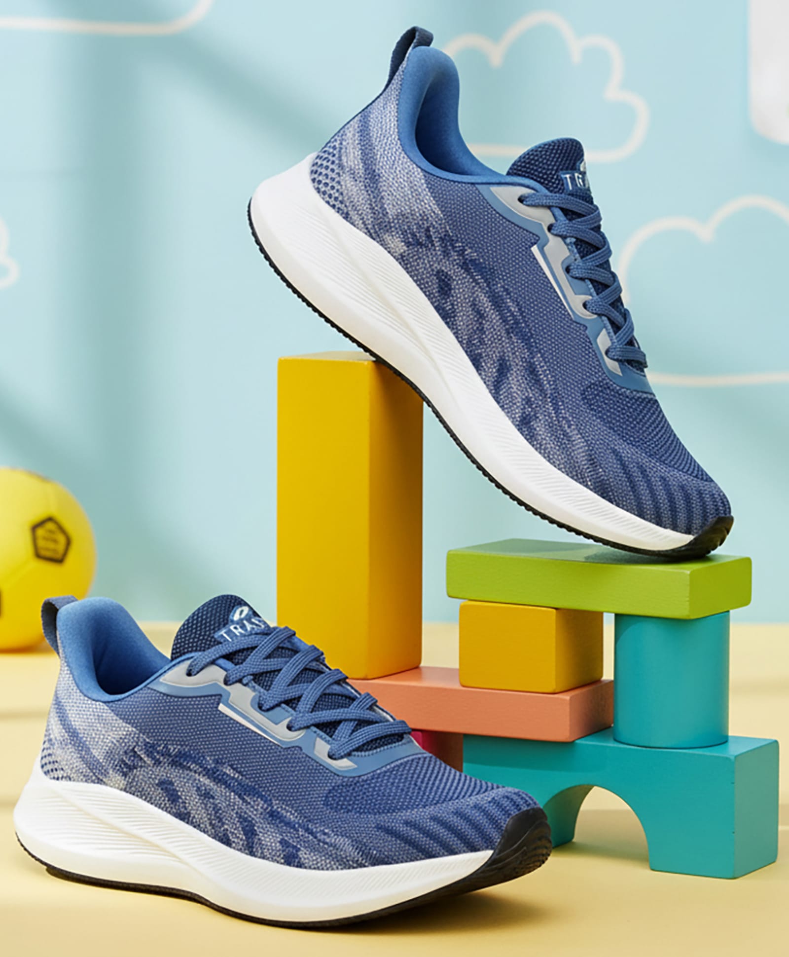 TRASE Mesh Detailed Lace Up Shoes - Blue Grey-picture-21