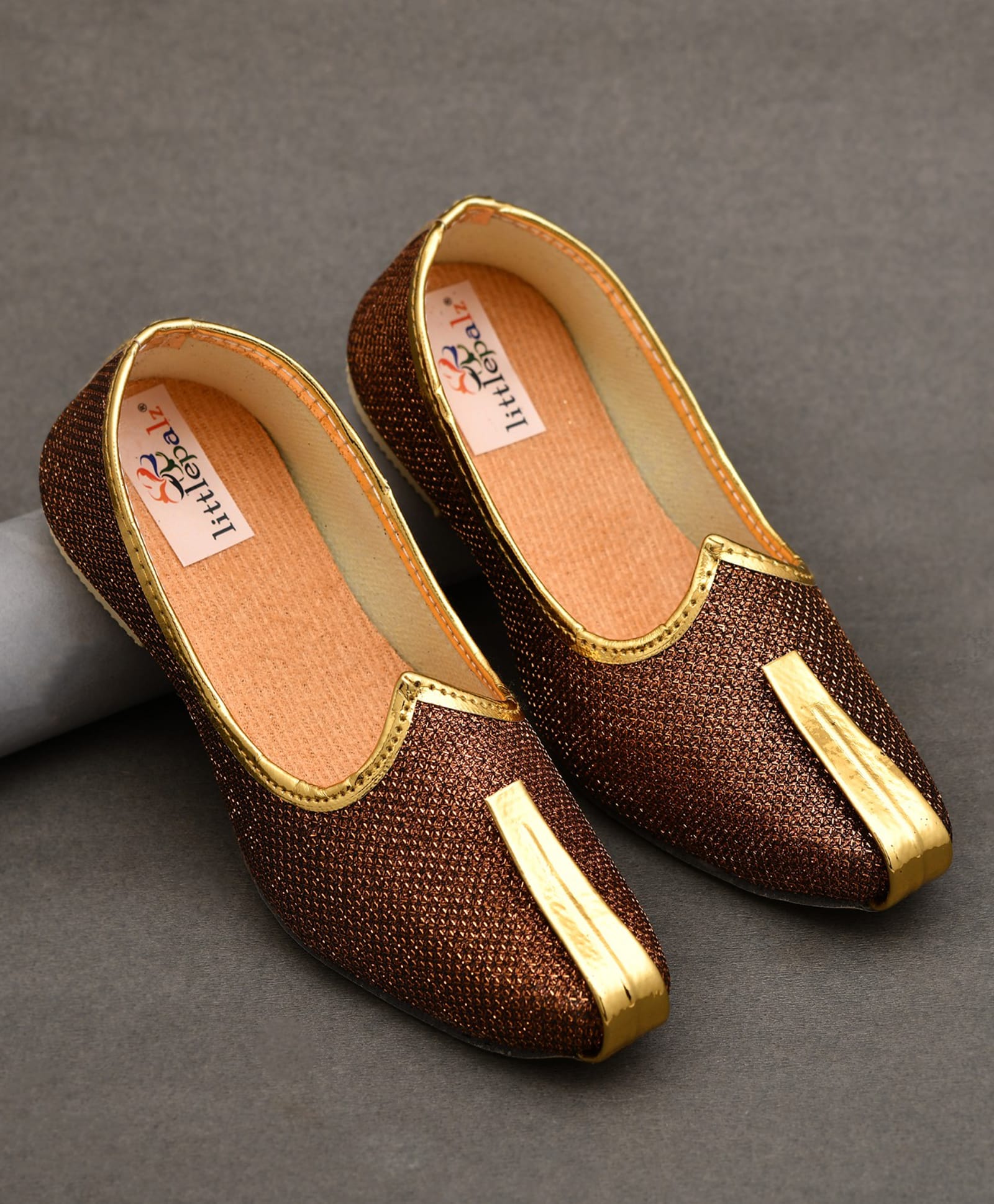 Little Palz Shimmered Mojaris - Brown-image-46