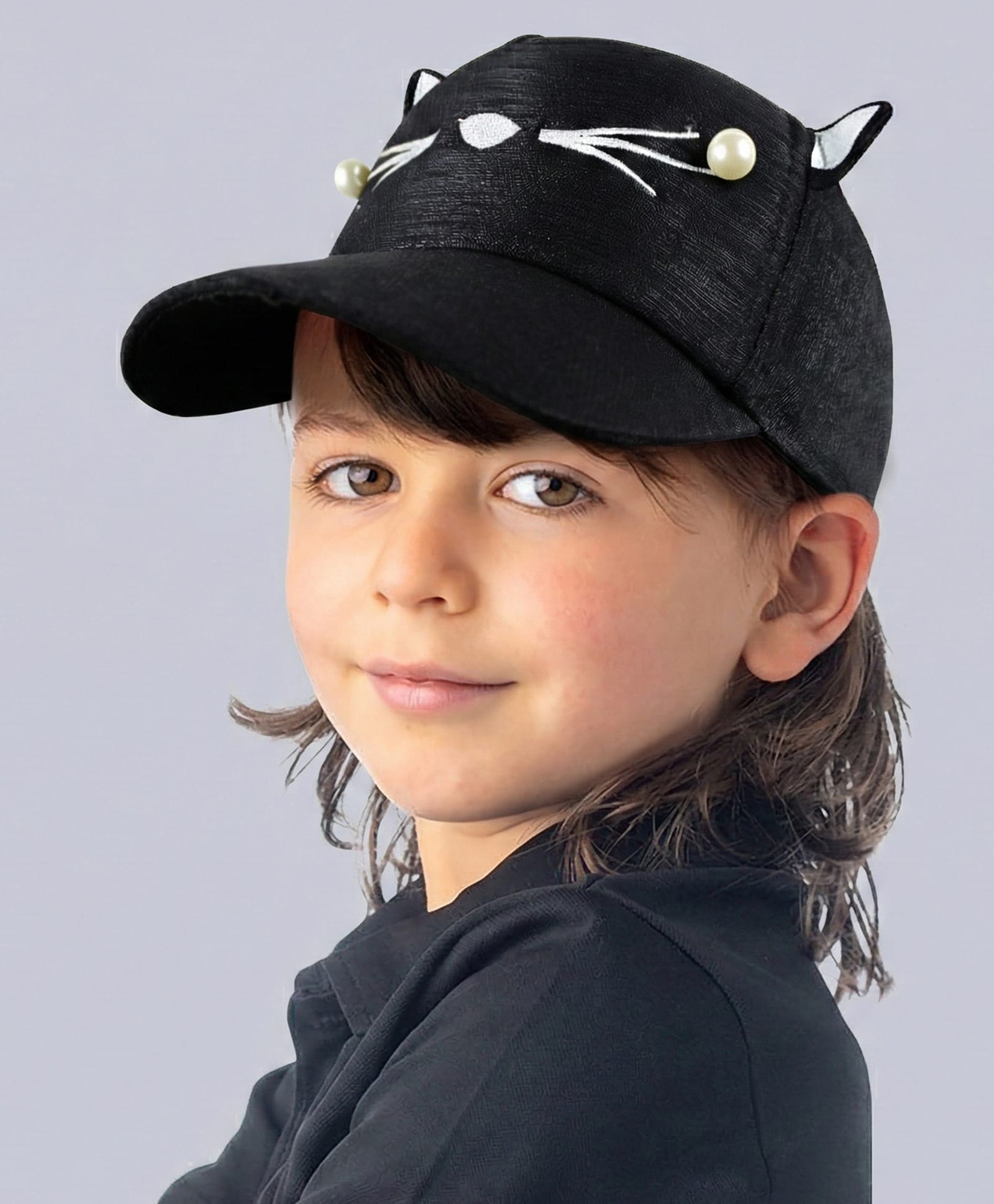 Vritraz Woven Cat Whiskers Embroidered Baseball Cap - Light Pink - Circumference 52-56 Cms-picture-18
