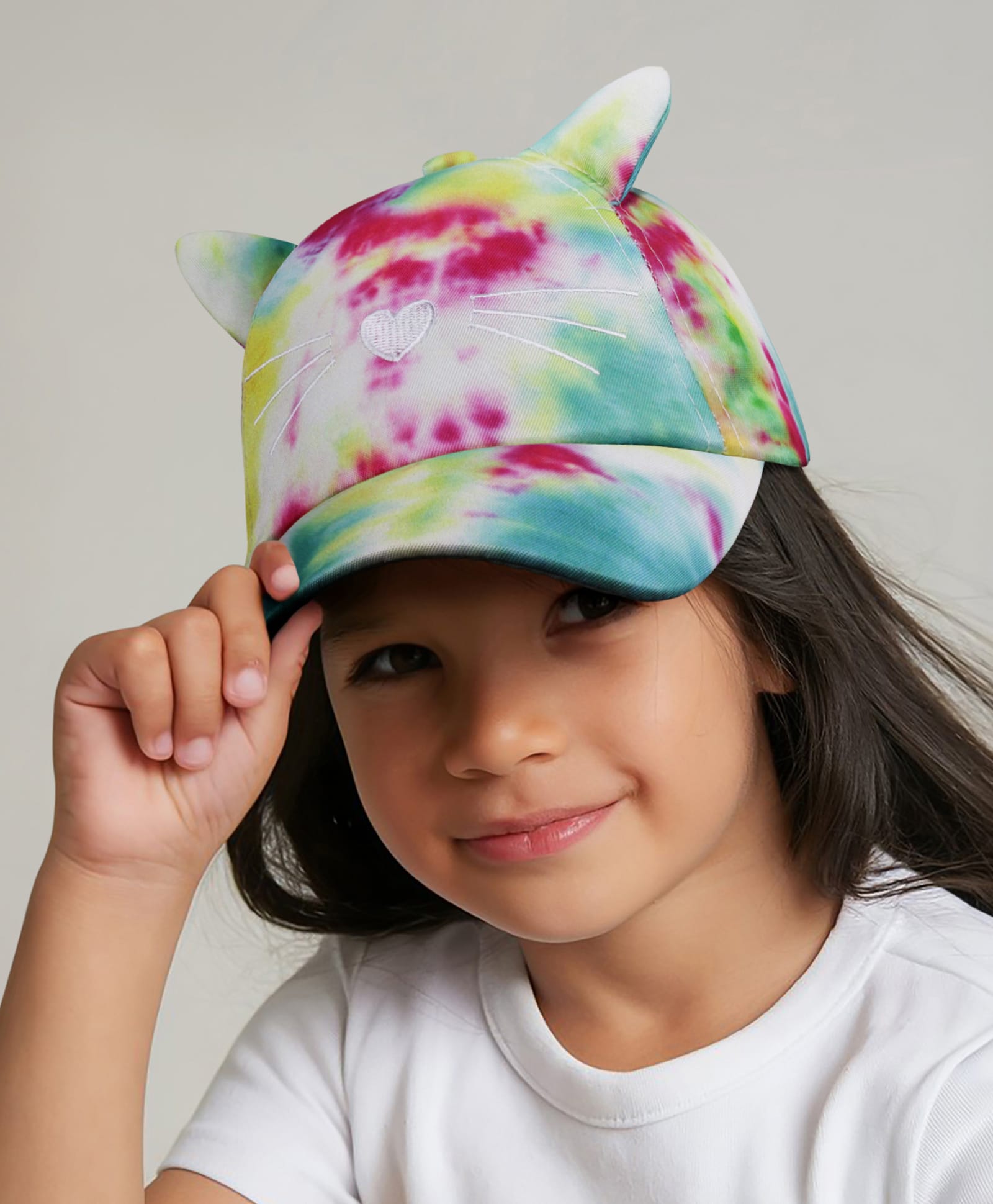 Vritraz Woven Tie & Dye Cat Whiskers Embroidered Baseball Cap - Multi Colour - Circumference 52-56 Cms-picture-12