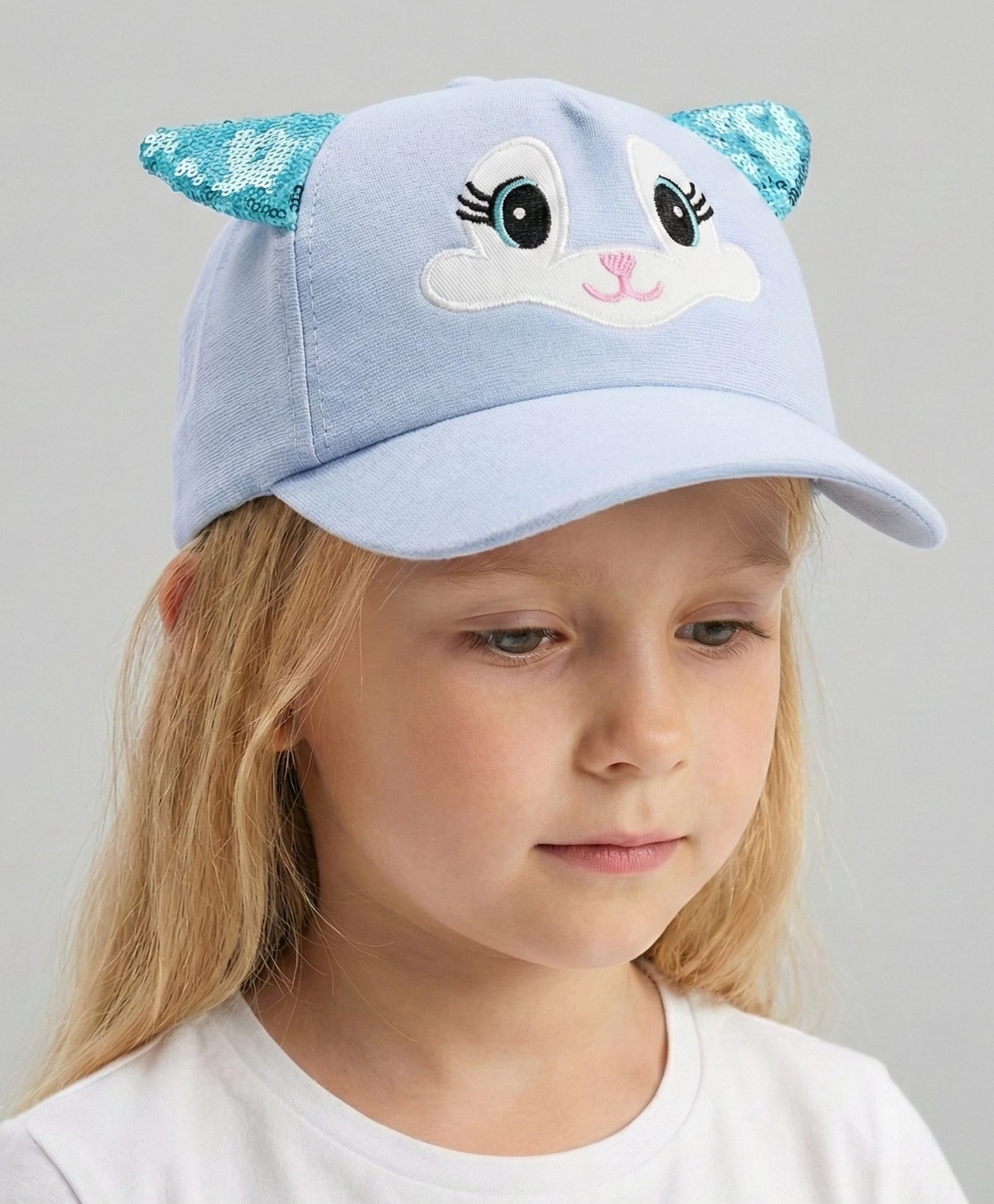 Vritraz Woven Animal Face Embroidered Baseball Cap - Blue - Circumference 52-56 Cms-picture-16