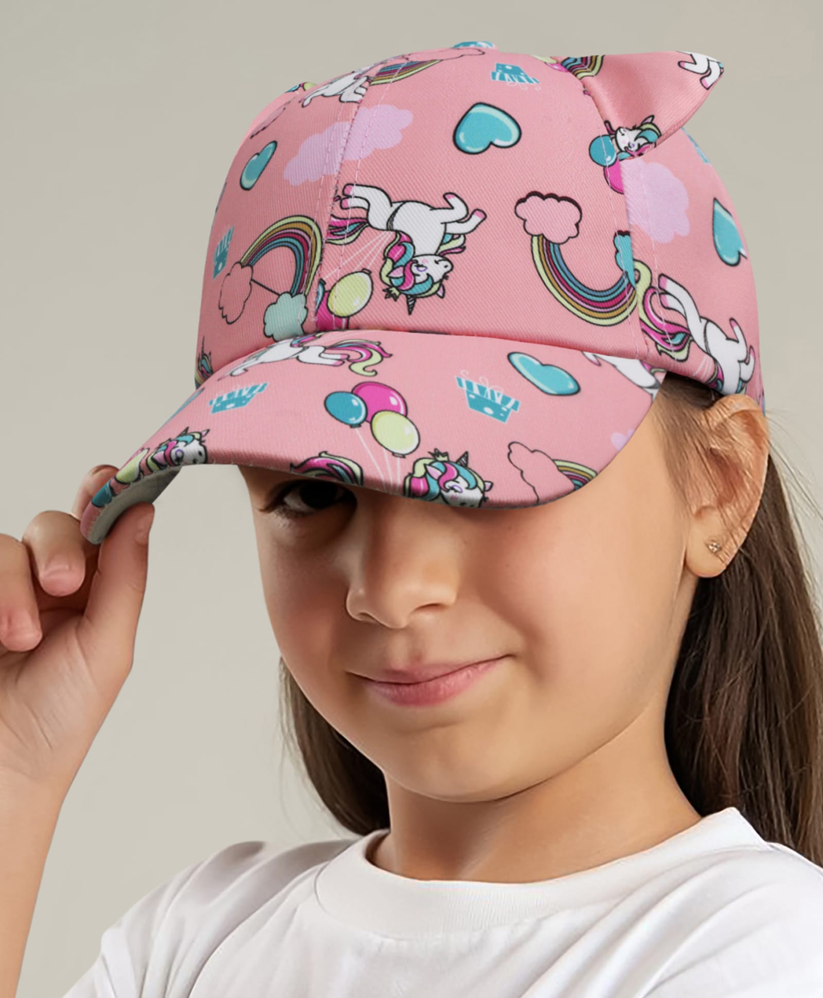 Vritraz Woven Unicorn Printed Baseball Cap - Coral - Circumference 52-56 Cms-picture-20