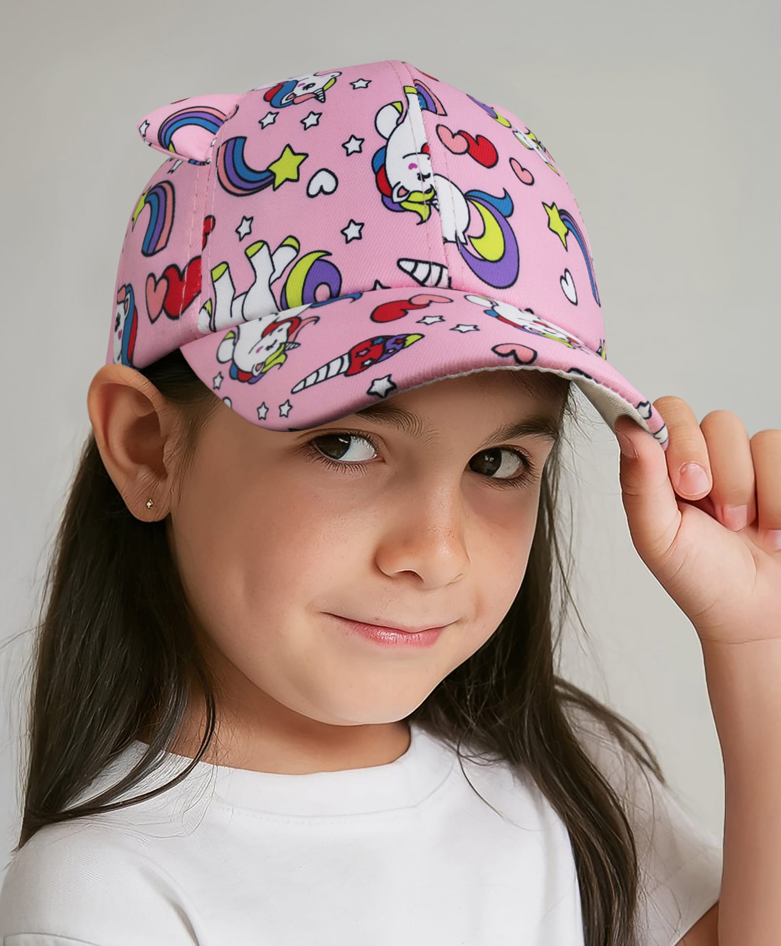 Vritraz Woven Unicorn Printed Baseball Cap - Pink - Circumference 52-56 Cms-image-48