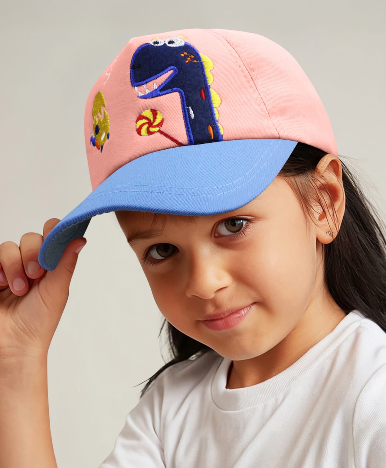 Vritraz Woven Dinosaur Applique Detailed Baseball Cap - Coral - Circumference 52-56 Cms-image-24