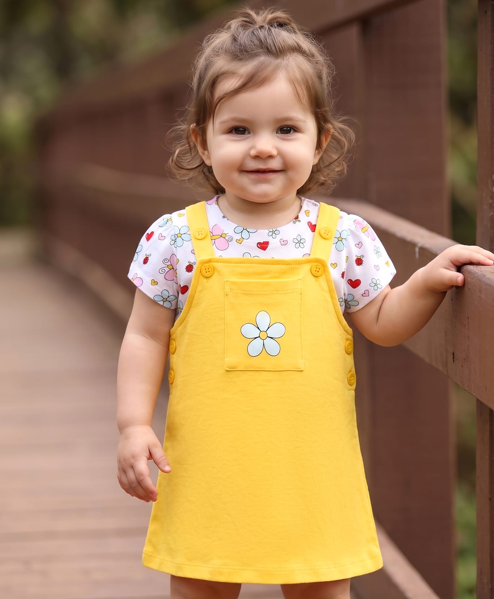 Doodle Poodle Cotton Knit Frocks with Tee Half Sleeves Bees Printed White 12-18 Months-image-23