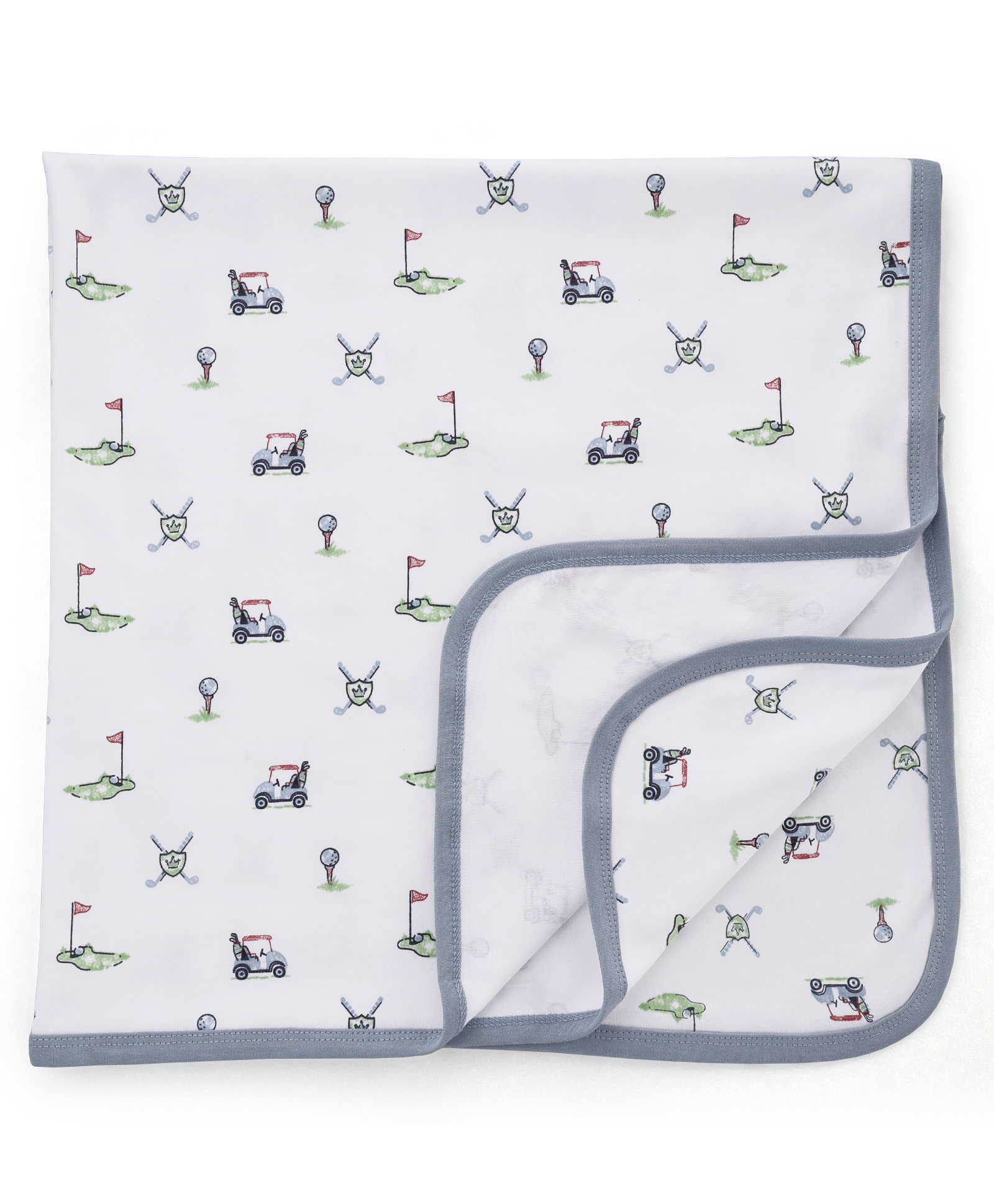 Pink Rabbit Interlock Knit Towel With Golf Print L 82 x B 80 cm - Blue-picture-1