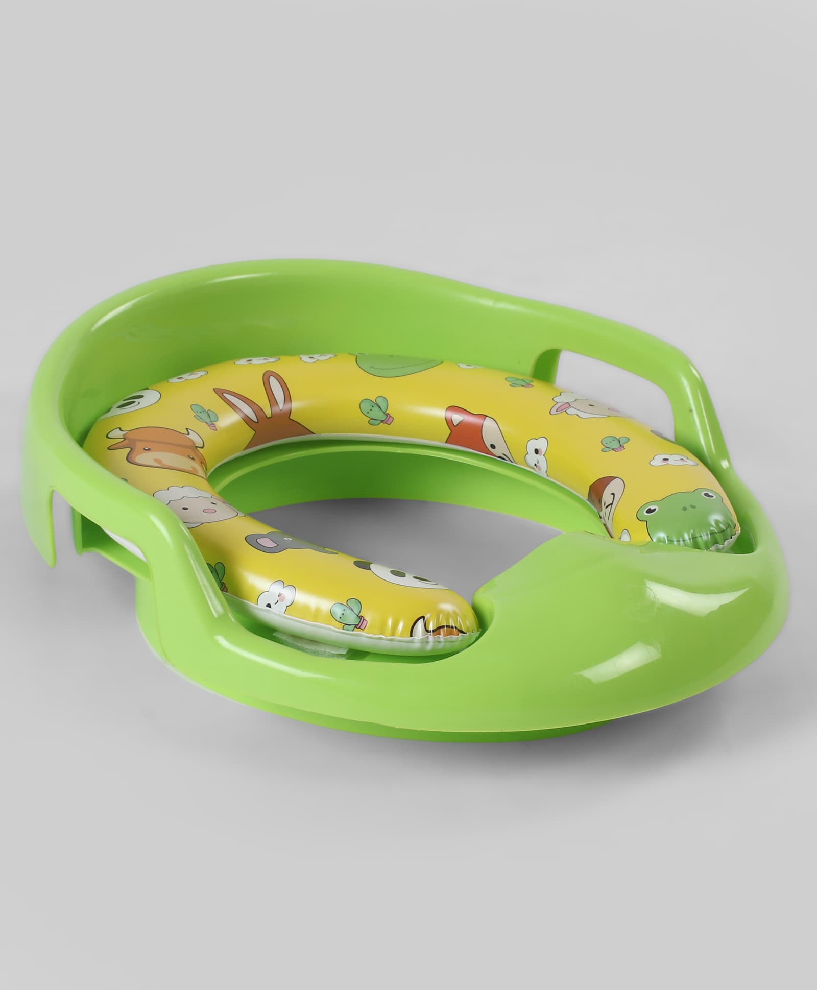 Potty Seat with Handle - Green| Ergonomic Design| Back Support| Non-Slip Base| Easy to Clean| Compatible will all Regular Toilets| Soft Cushion Seat| Splash Guard-image-43