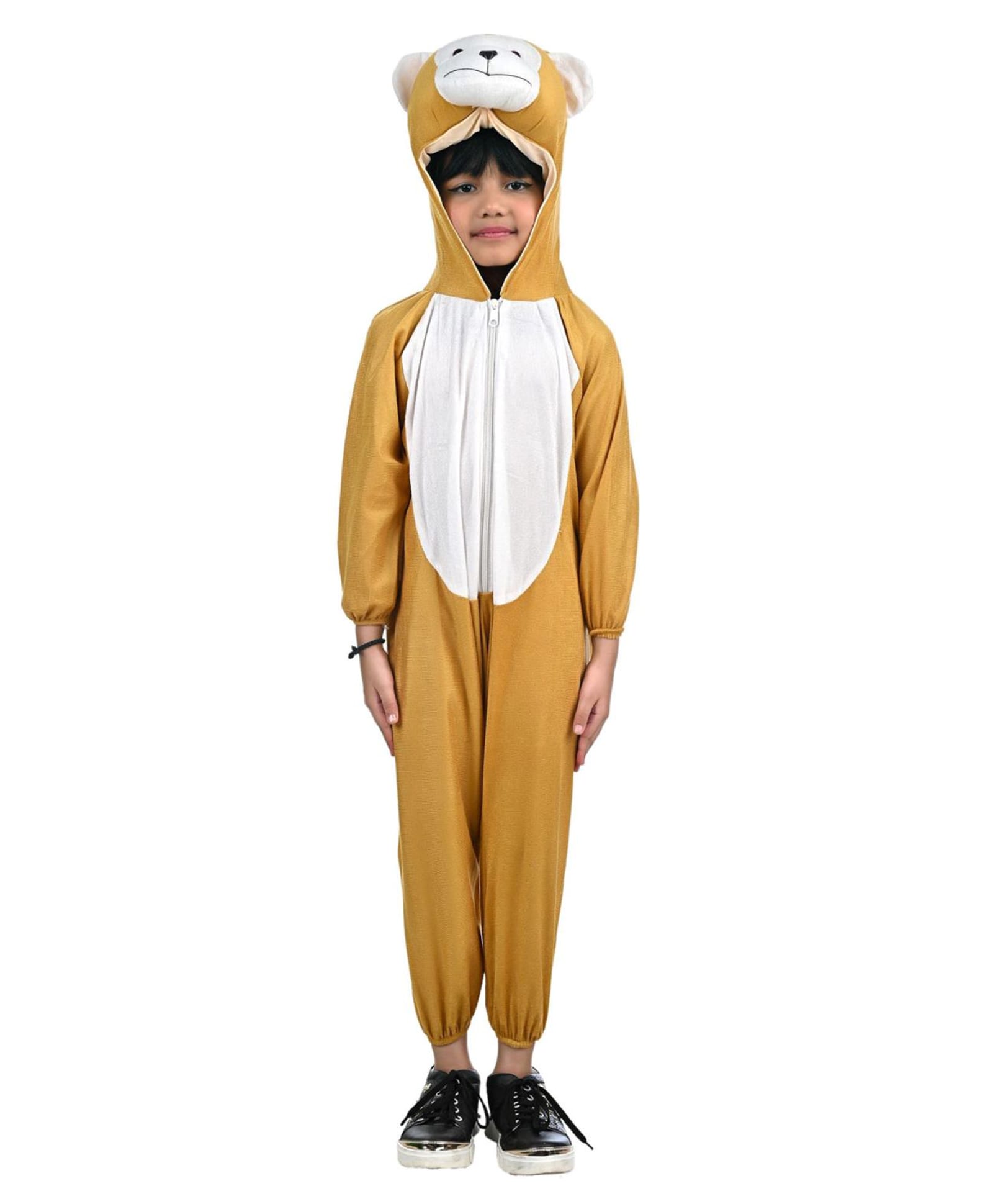 BookMyCostume Full Sleeves Monkey Fancy Dress Costume - Brown & White-image-5