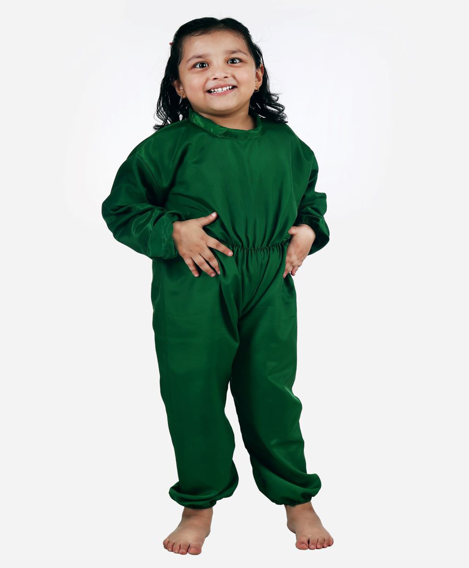 BookMyCostume Full Sleeves Plant Theme Jumpsuit Fancy Dress Costume Set - Green-image-19