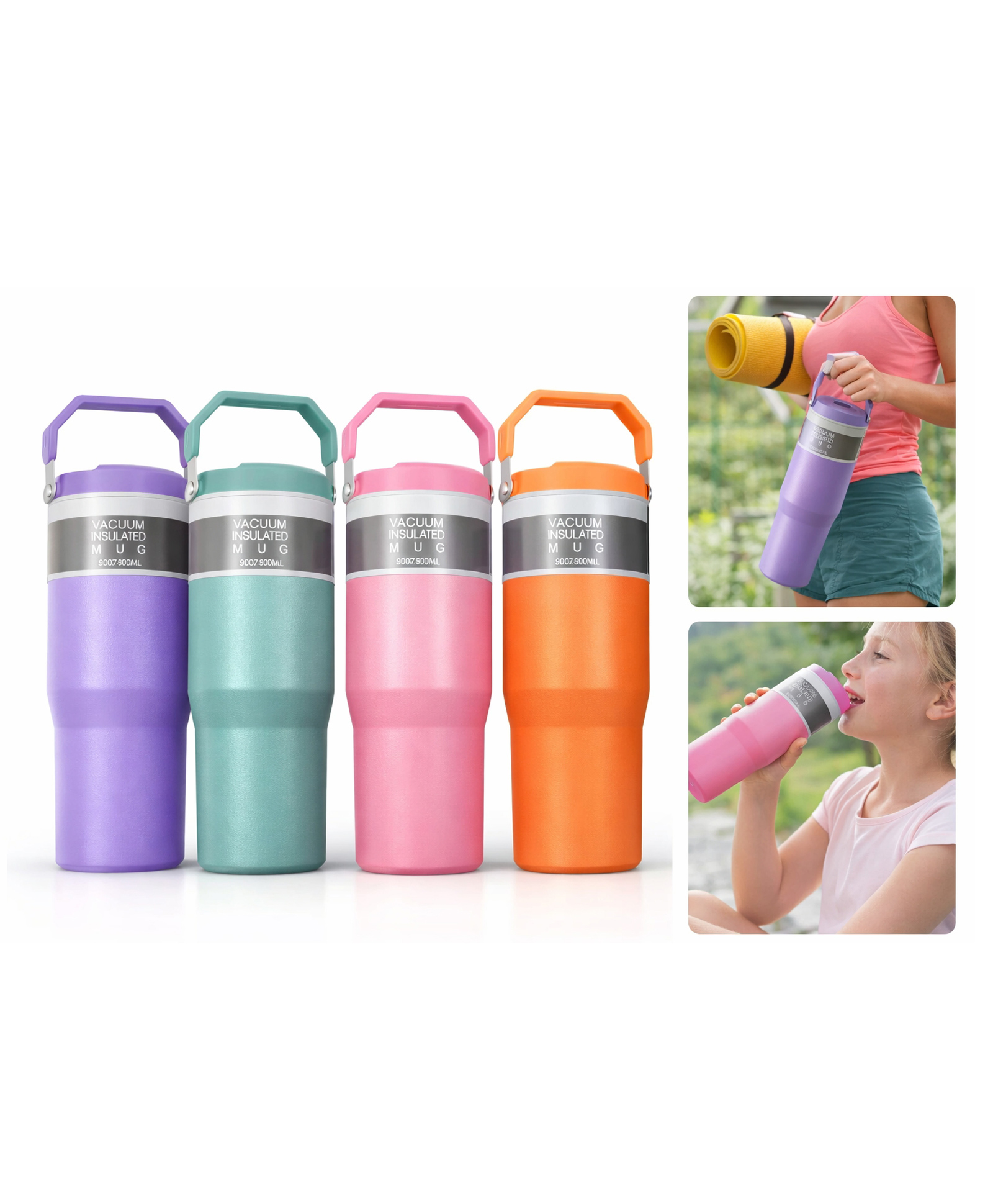 Sanjary Premium Vacuum Insulated Stainless Steel Travel Mug with Handle, Leakproof Lid, Thermal Coffee Tumbler or Hot Cold Drinks - 900 ml-image-24