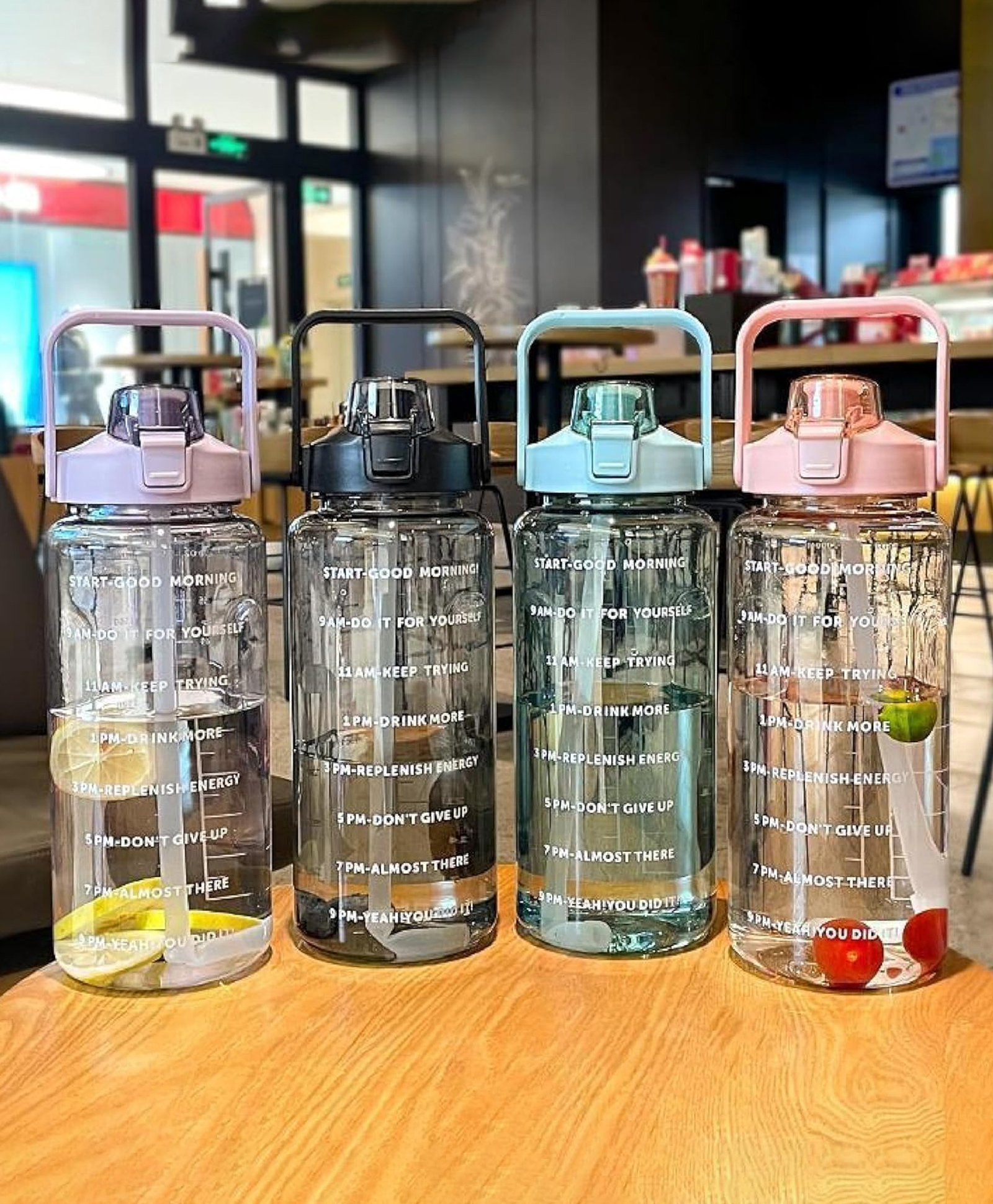 Sanjary Transparent Motivational Water Bottles with Time Marker Leak proof & break-proof|Best Usage for /School/College/Gym/Travel Bottle|BPA-Free Fitness Sports Bottle - 2 Litre-image-34