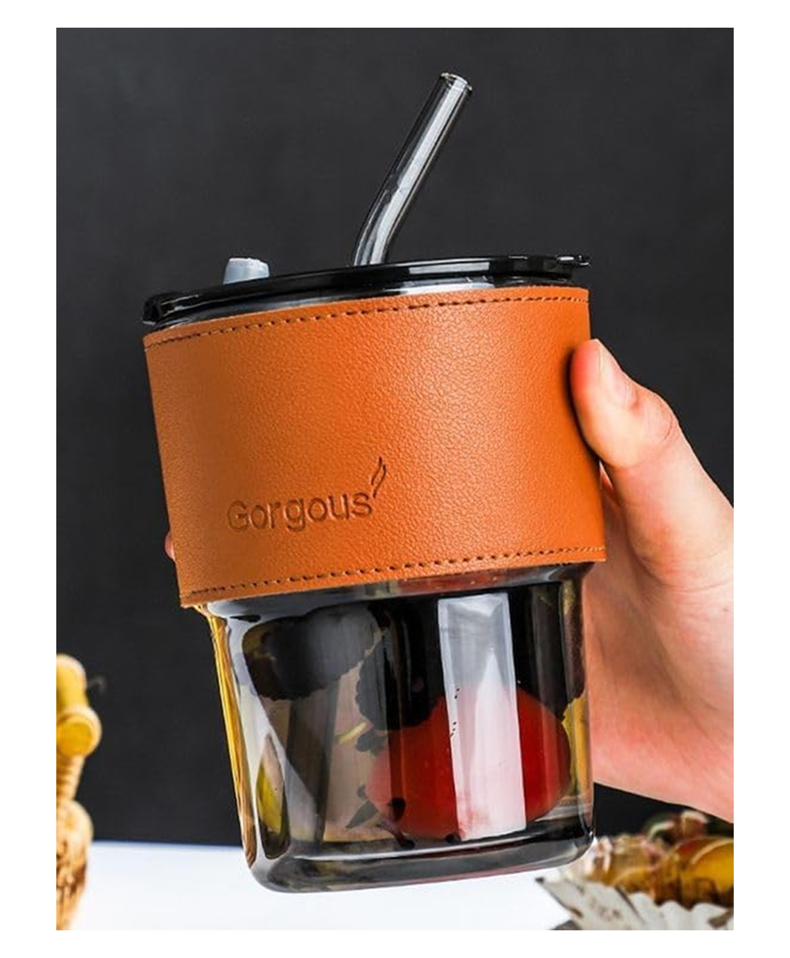 Sanjary Plastic Glass Cup With Lid and Straw, Heat Resistant Coffee Tumbler With Protective Sleeve Reusable Drinkware Mug - Pack of 1-image-15