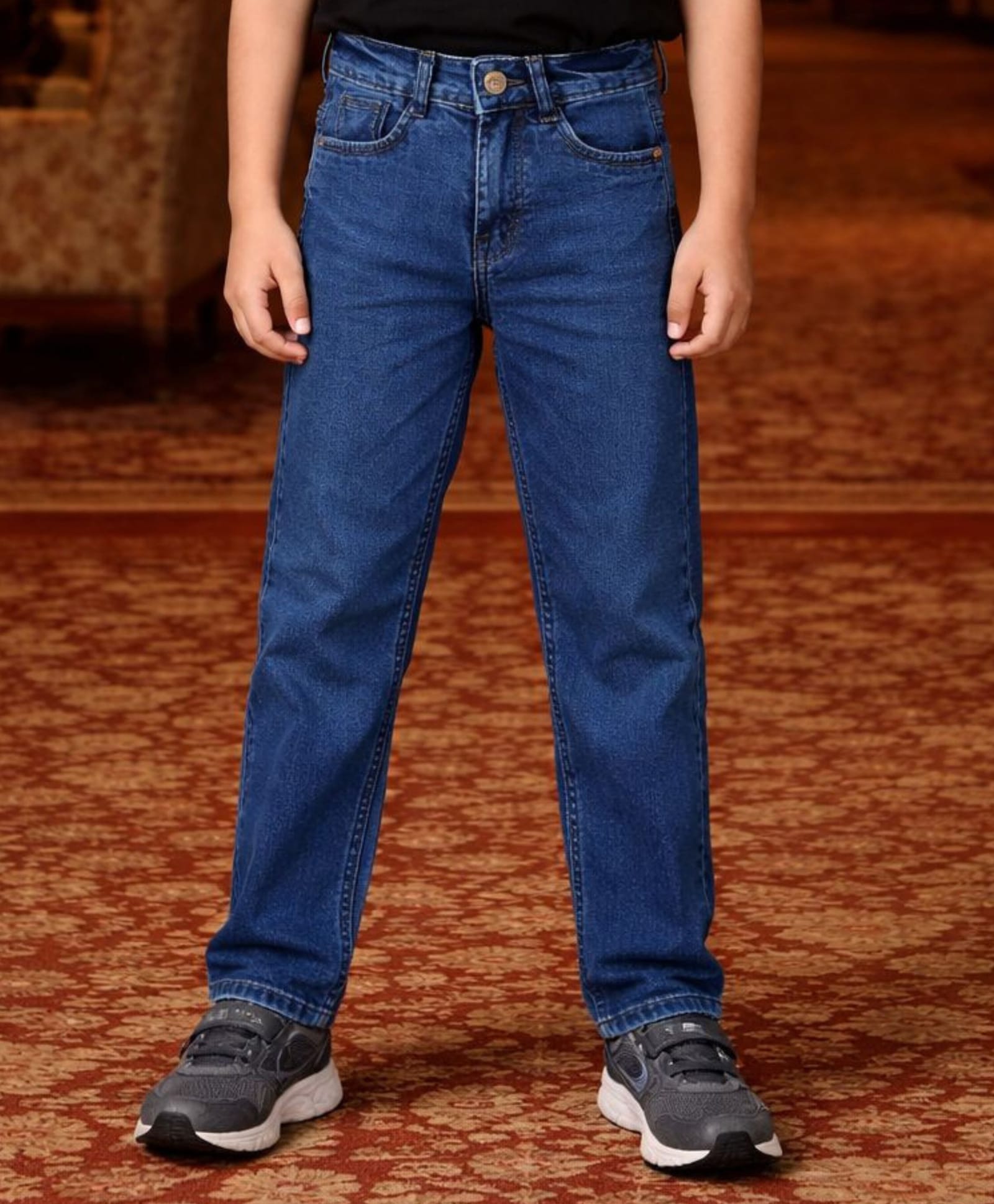 CHILINS Cotton Denim Mild Washed Jeans - Blue-picture-22