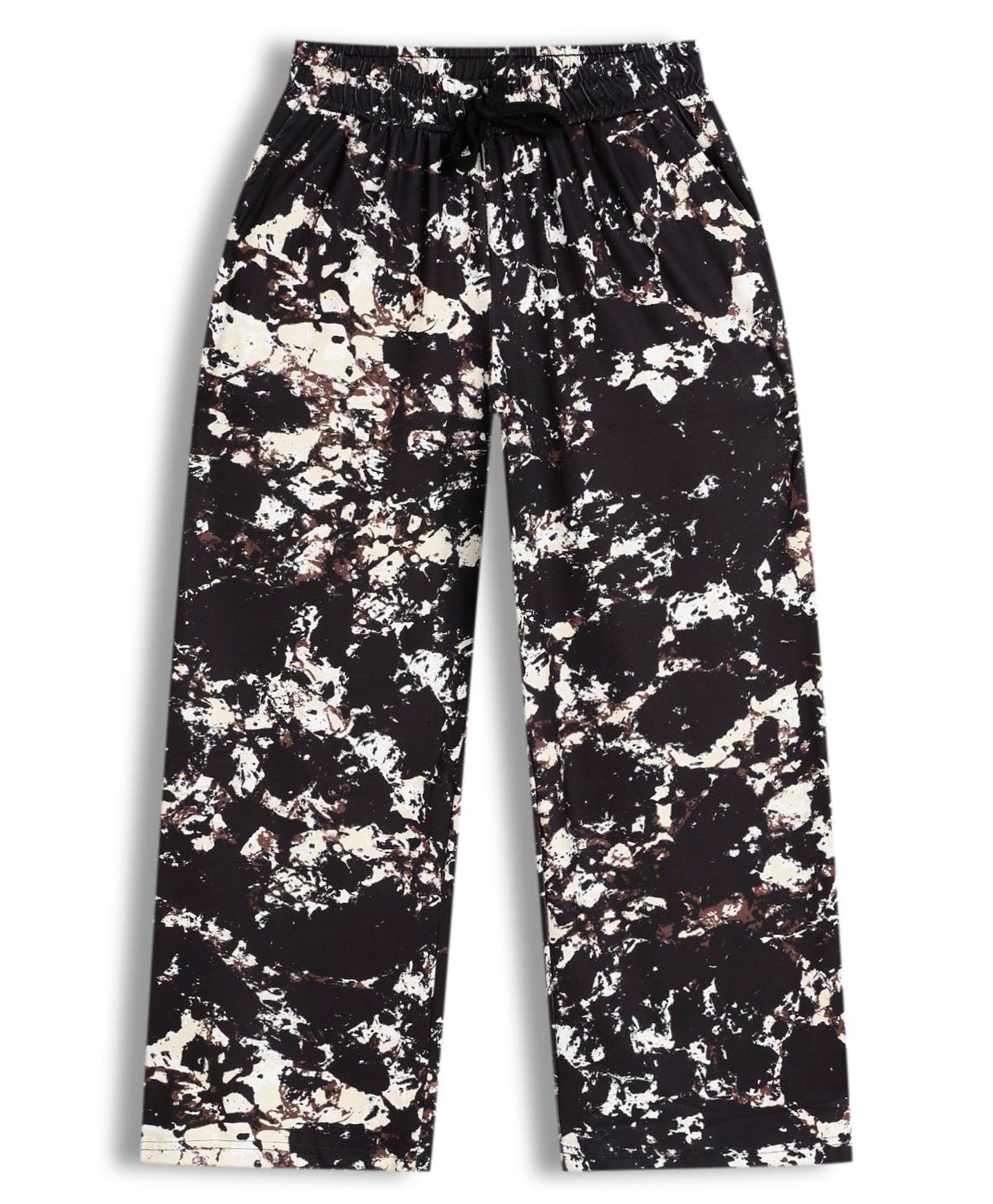 CHILINS Knit Abstract Printed Pants - Black-picture-24
